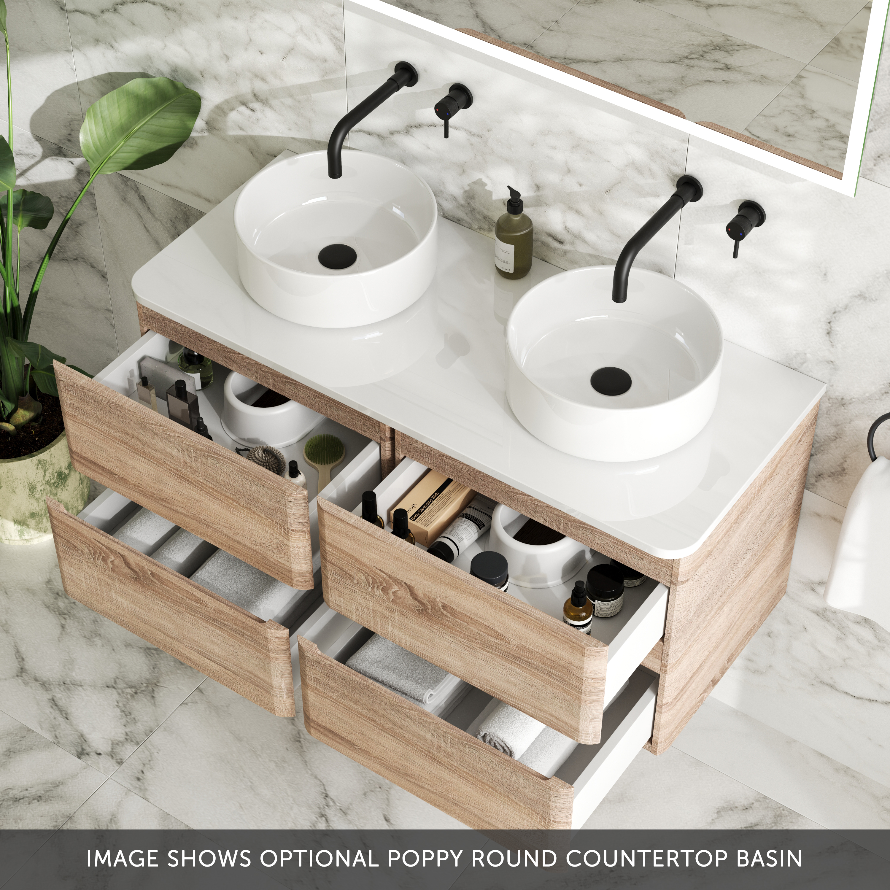 Drench Origin 1000mm Wall Mounted Vanity Unit & Countertop
