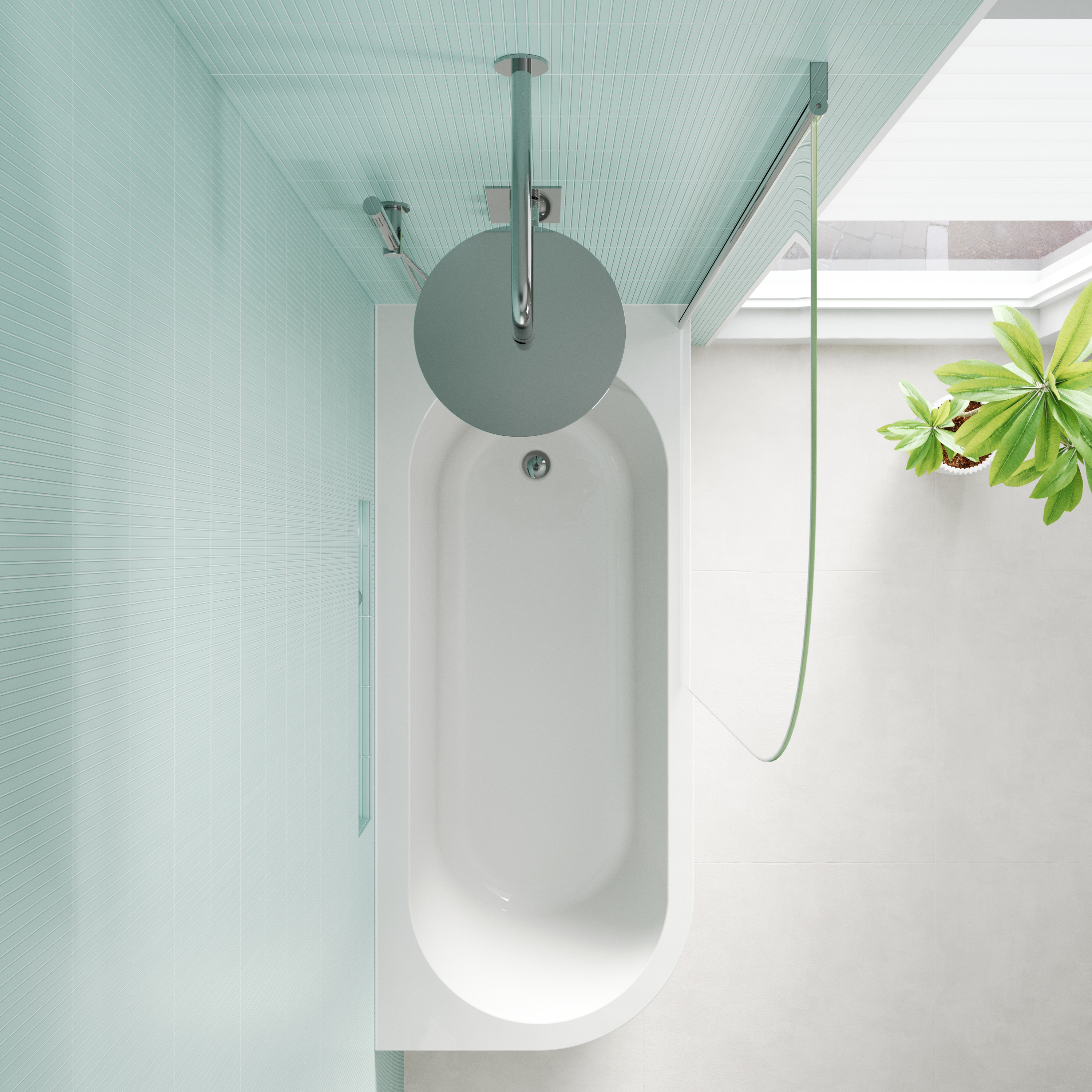 Armourcast Reinforced J Shaped Shower Bath with Panel & Shower Screen - 1700mm