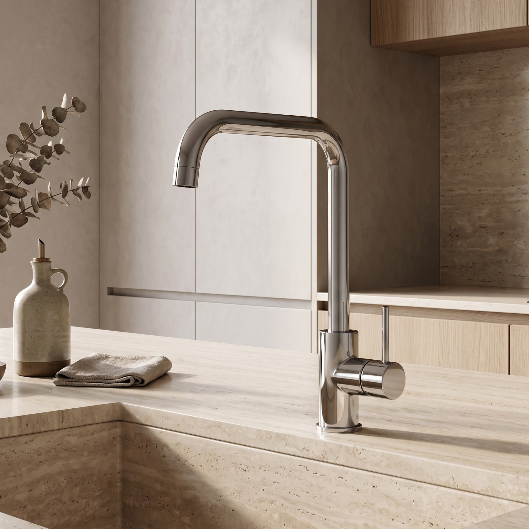 Vellamo Koro Single Lever Mono Kitchen Sink Mixer Tap - Polished Chrome
