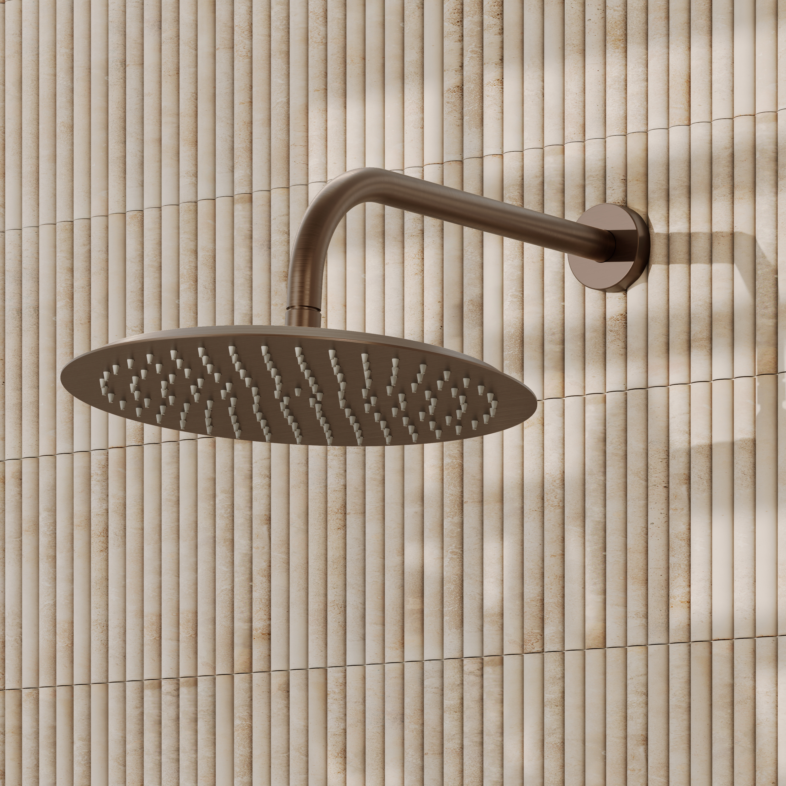 Core Round Shower Head with Wall Mounted Shower Arm