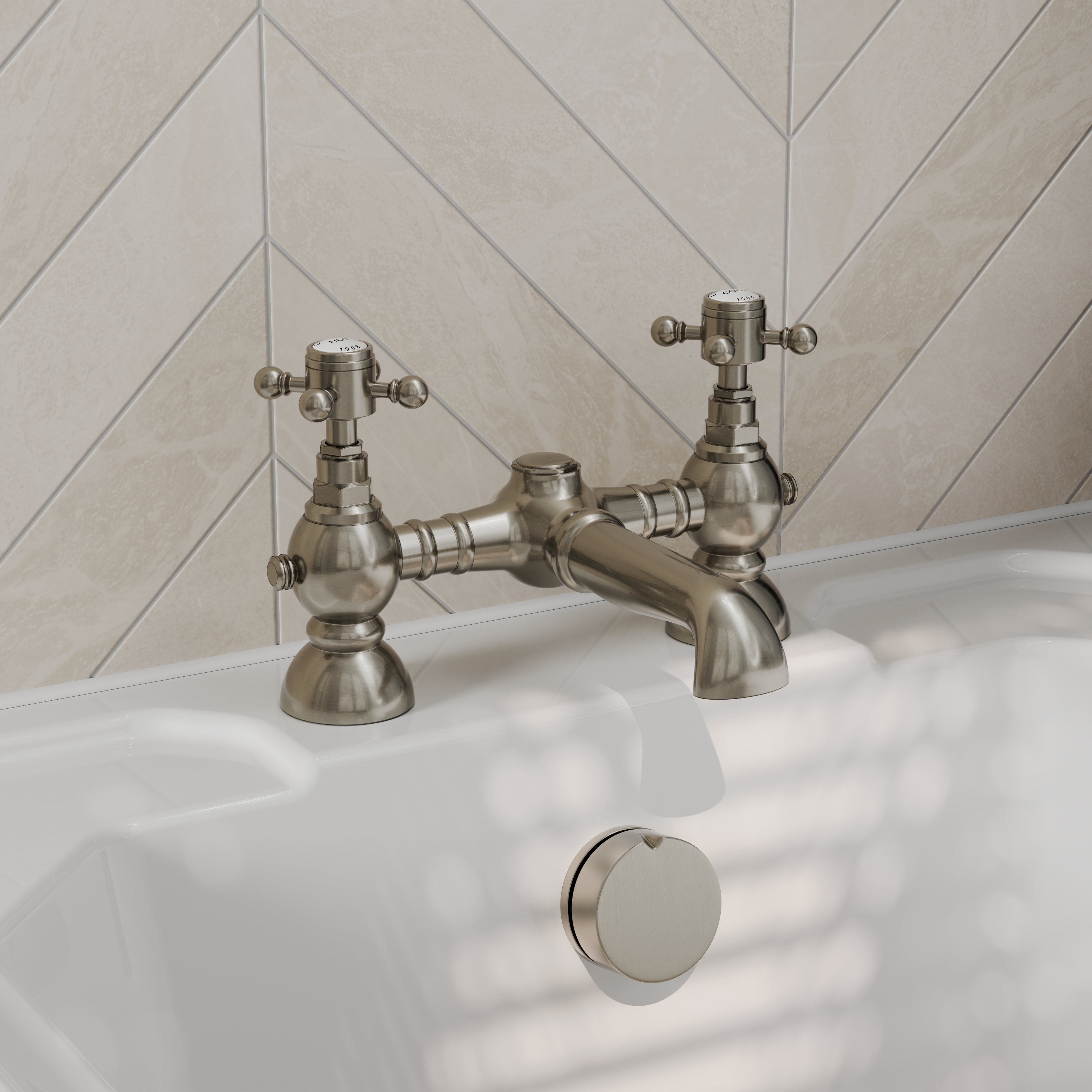 Butler & Rose Eliza Crosshead Deck Mounted Bath Filler Tap