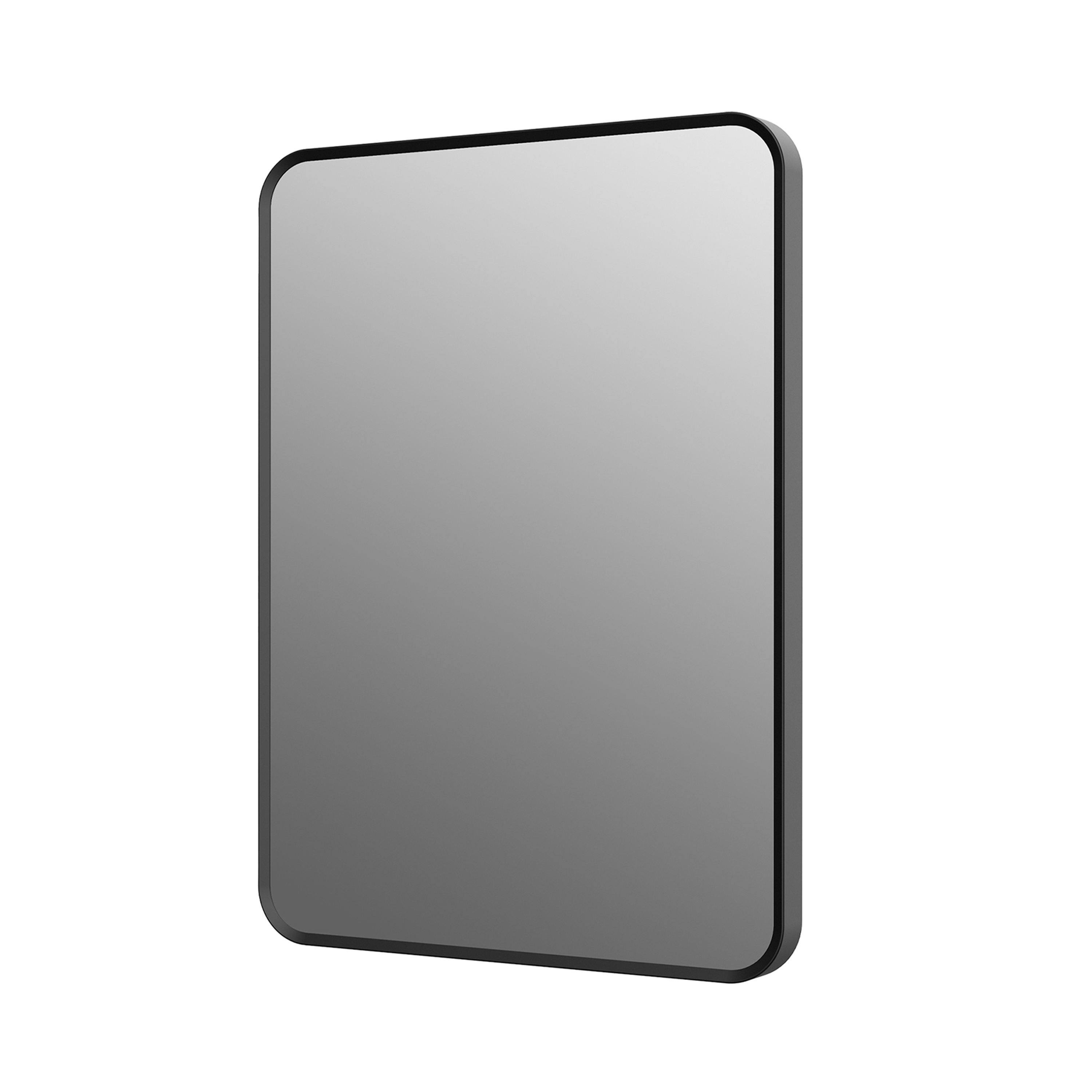 Finn Matt Black Framed Mirror with Set Of 2 Fluted Lantern Wall Lights