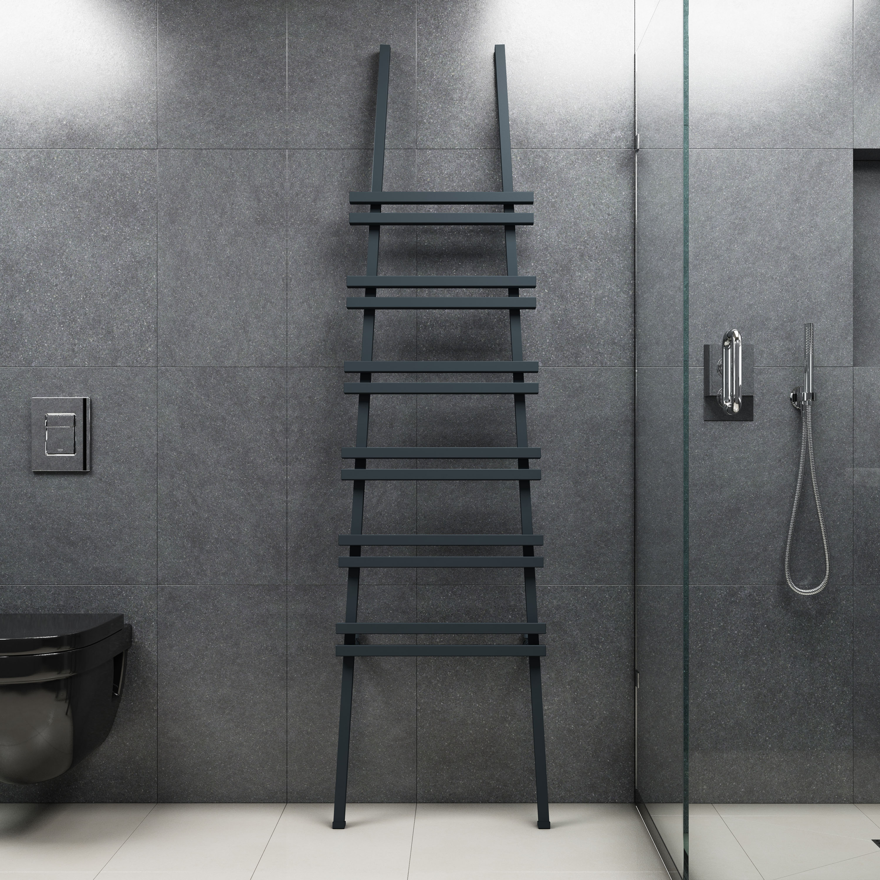 Carisa Jacobs Floor Mounted Ladder Aluminium Heated Towel Rail - 2000 x 535mm