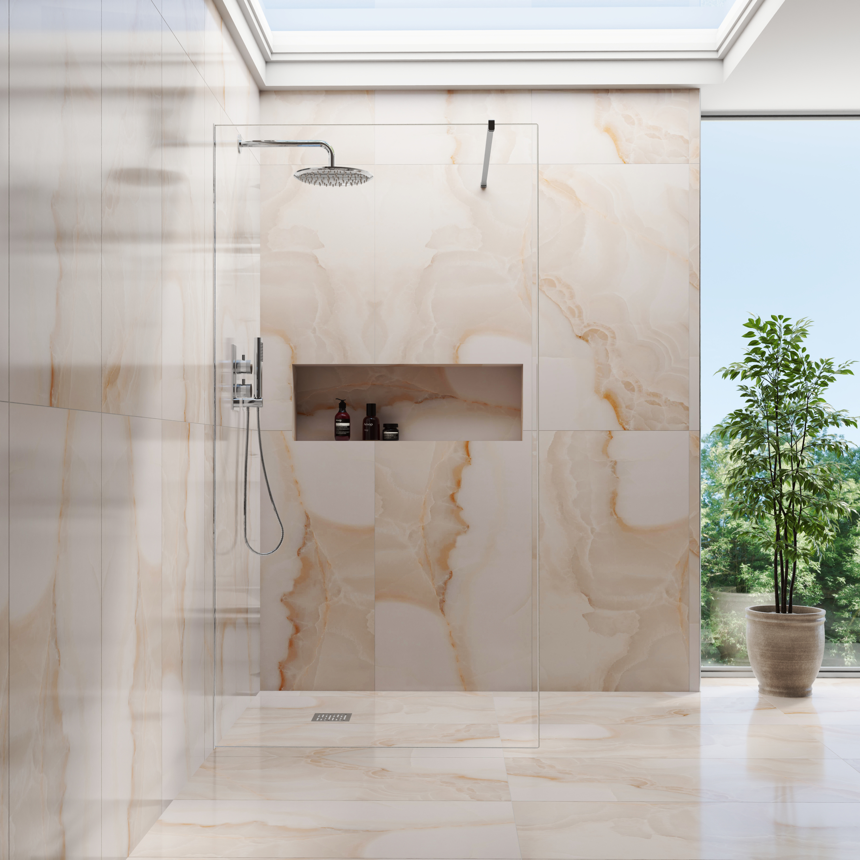 Harbour i10 10mm Easy Clean 2m Tall Frameless Wetroom Panel - Chrome