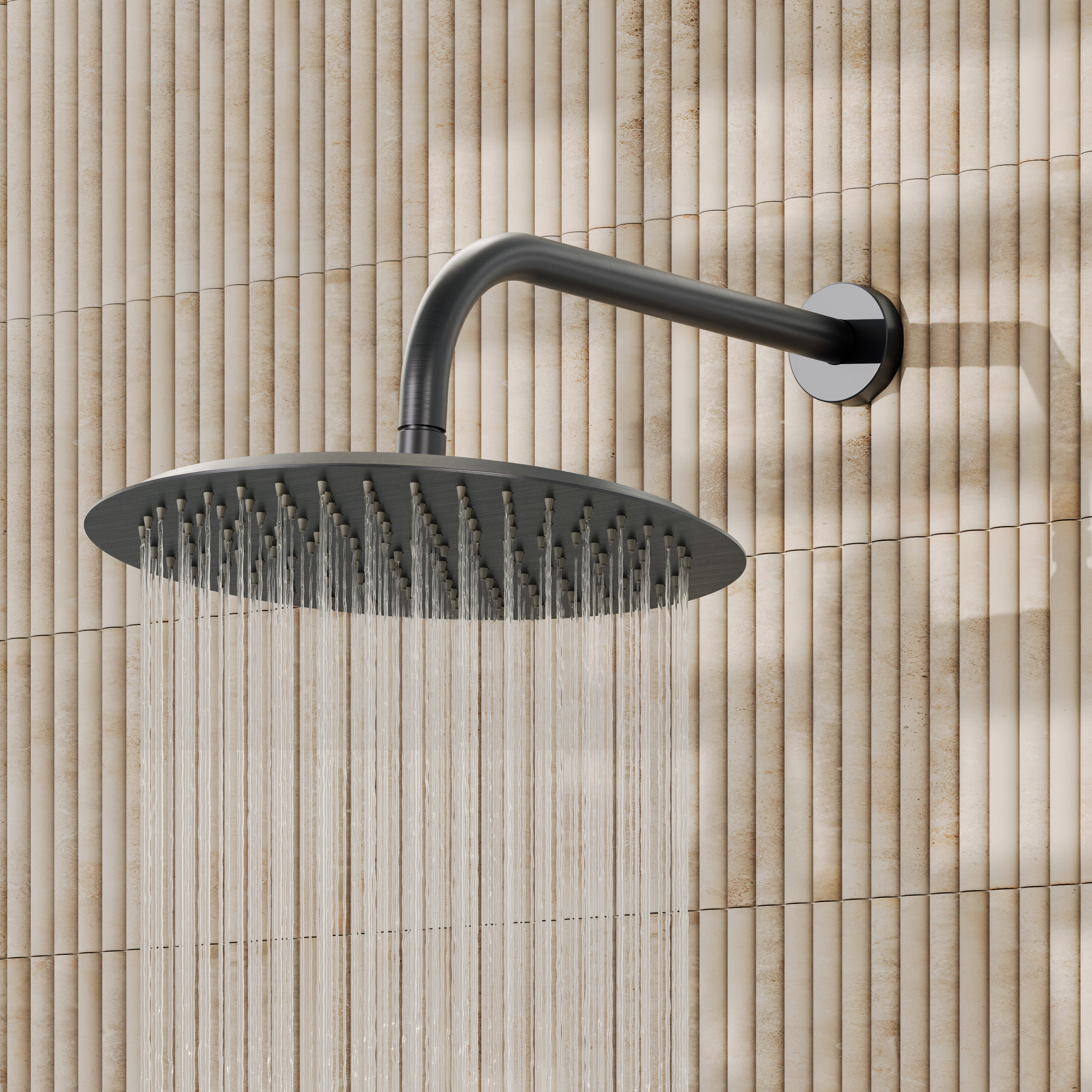 Core Round Shower Head with Wall Mounted Shower Arm