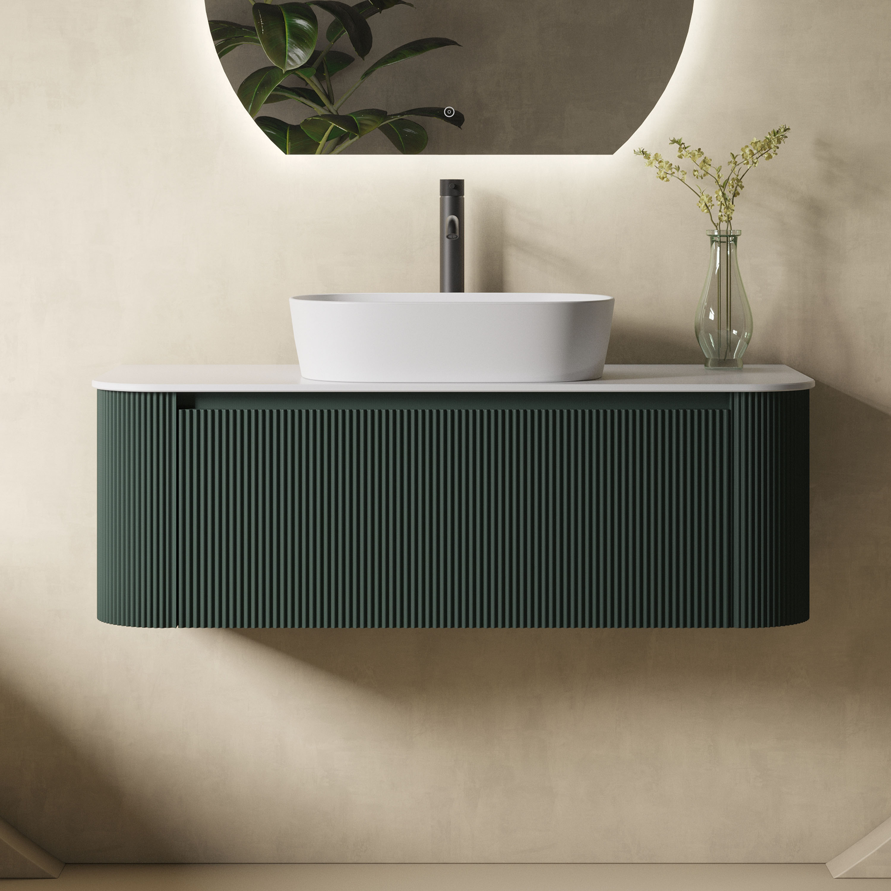 Drench Groove Fluted Furniture Sample - Smoked Sage