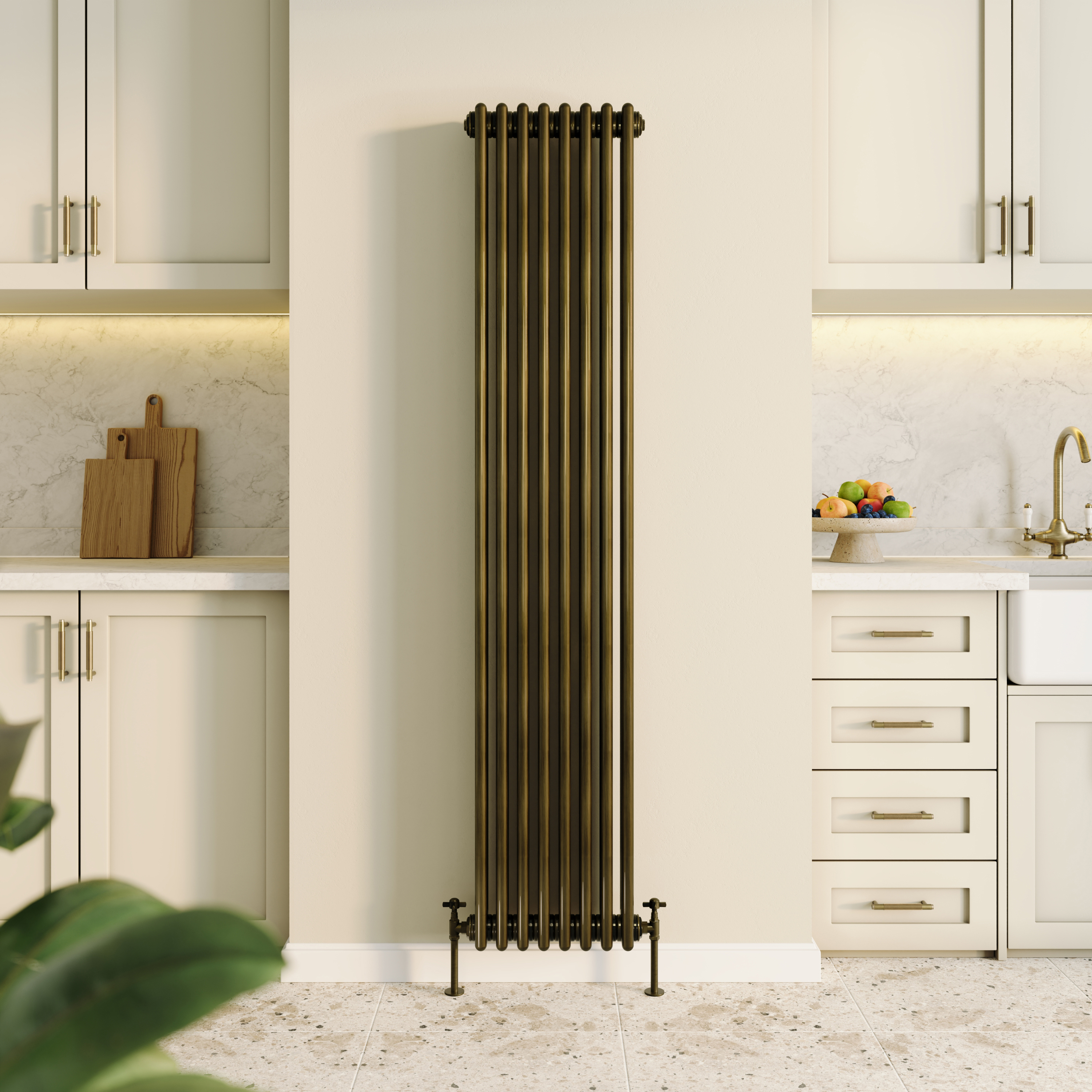 Toasty Ardleigh Antique Brass Vertical Column Radiator