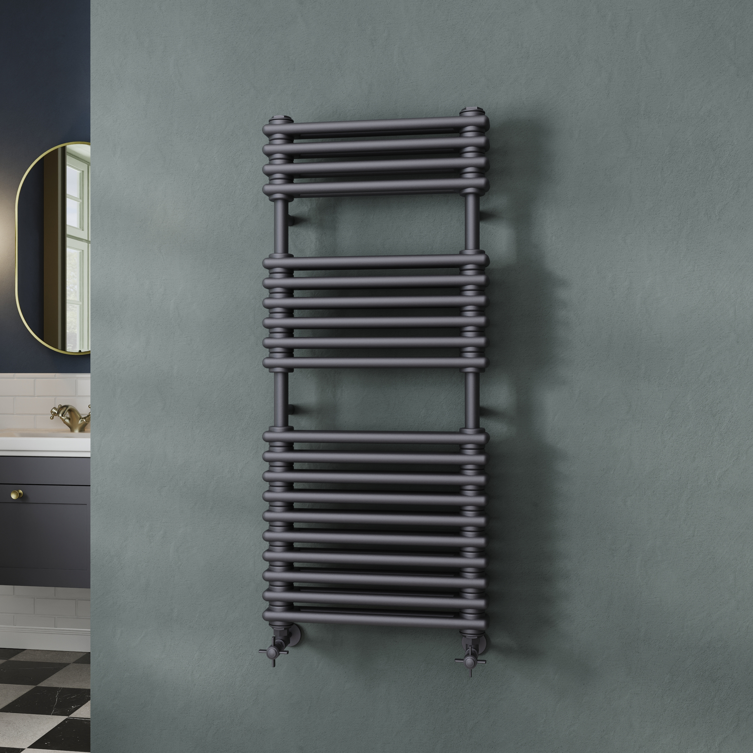Toasty Montford Anthracite Traditional Column Heated Towel Rail
