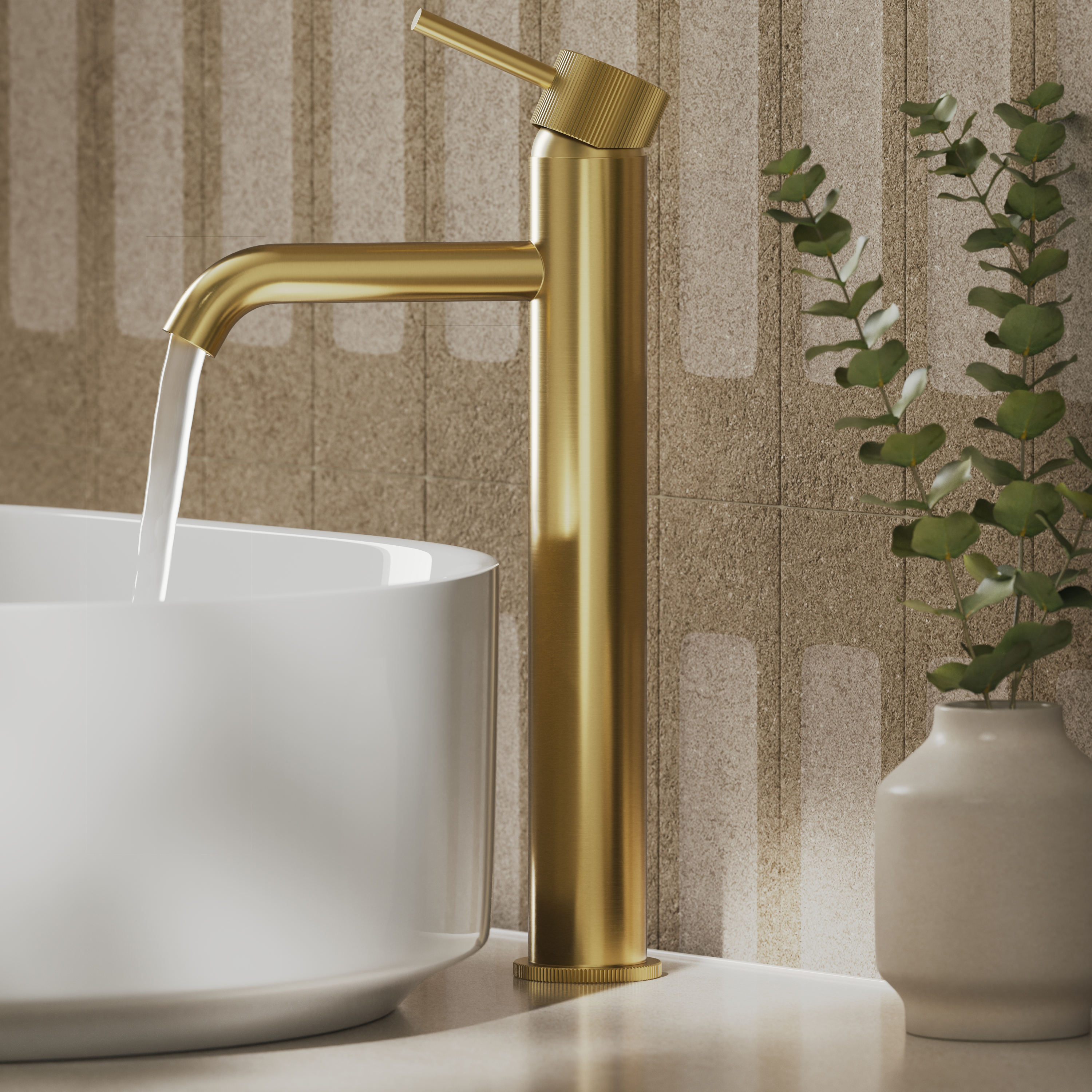 Harbour Fluted Tall Mono Basin Mixer Tap