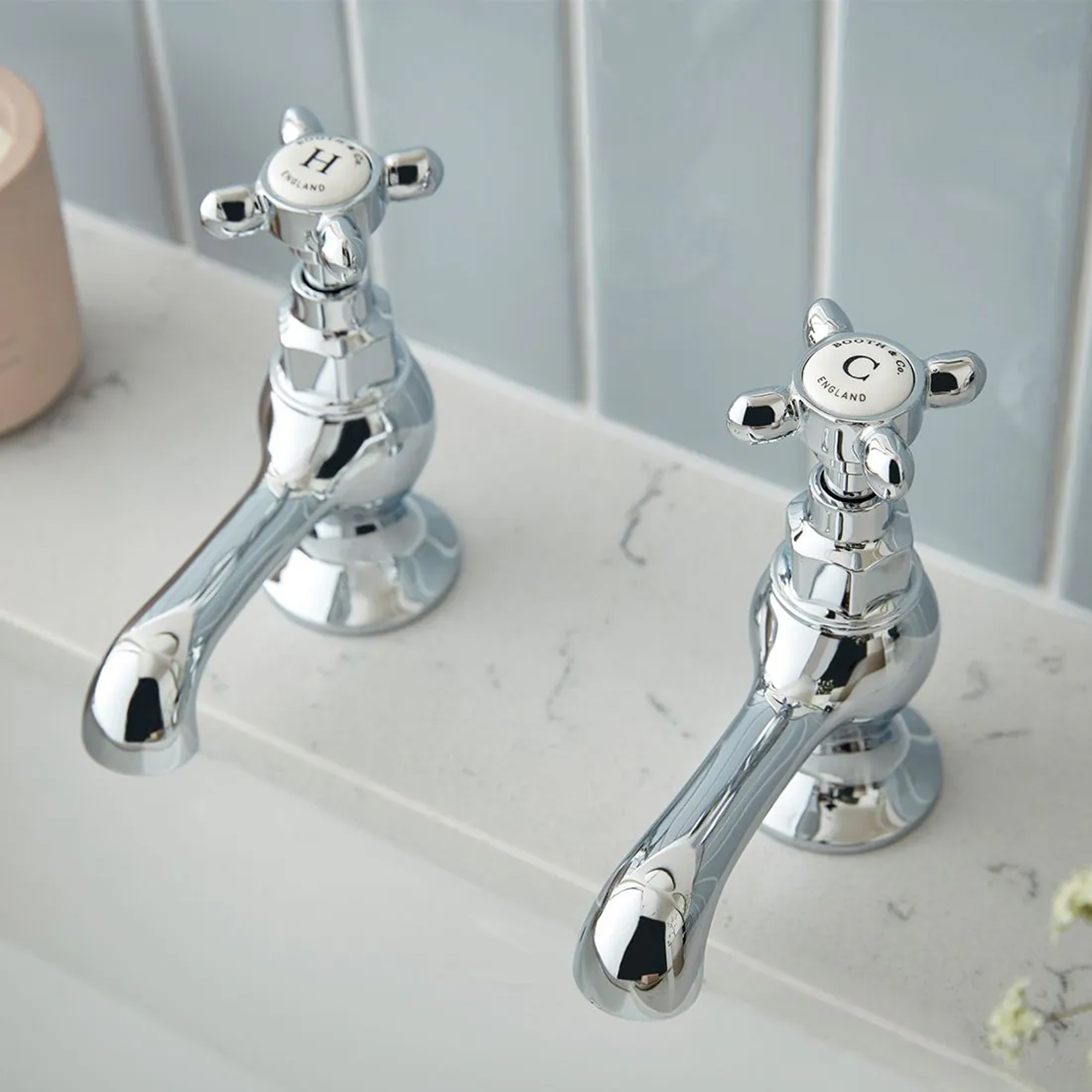 Booth & Co Axbridge Traditional Crosshead Basin Pillar Taps