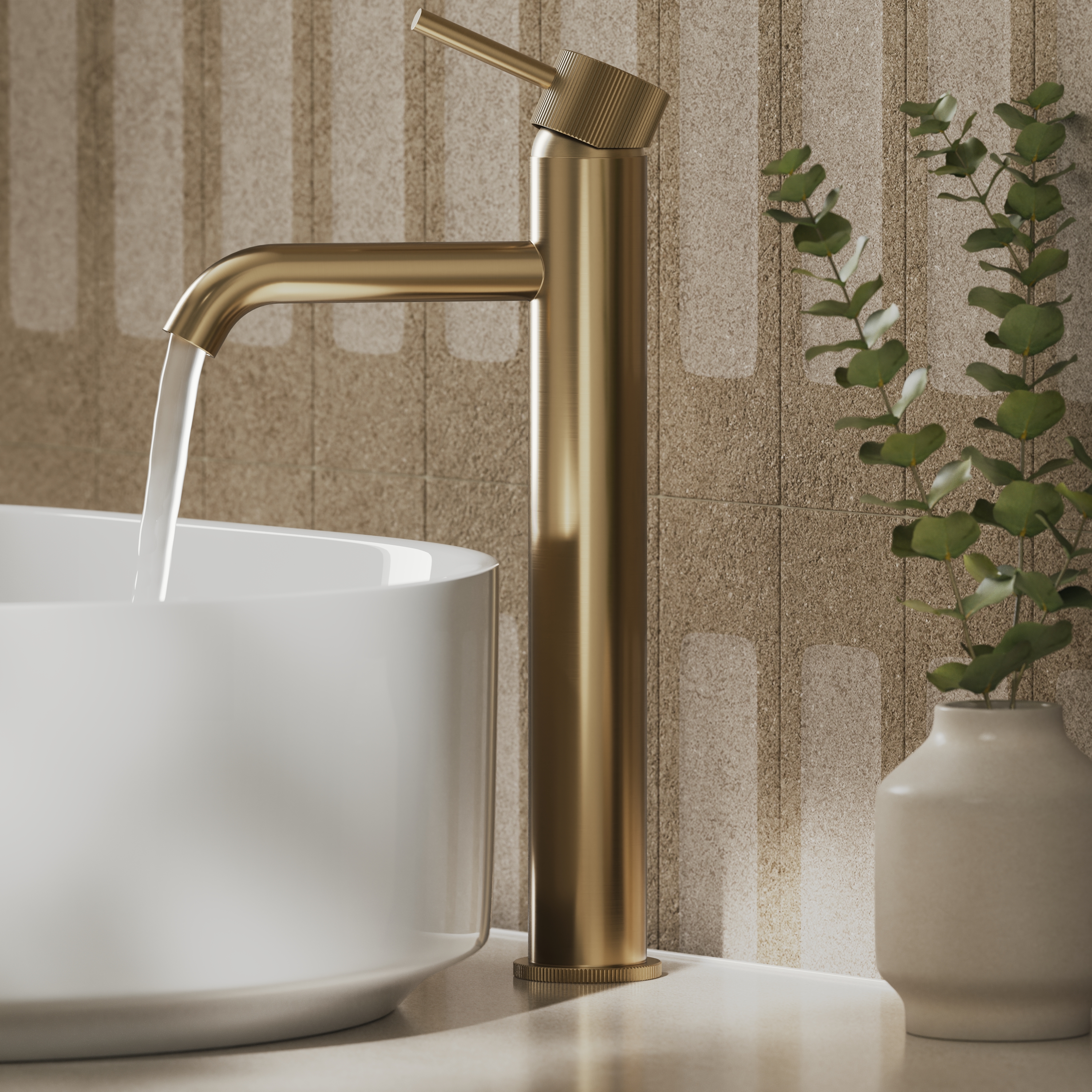 Harbour Fluted Tall Mono Basin Mixer Tap
