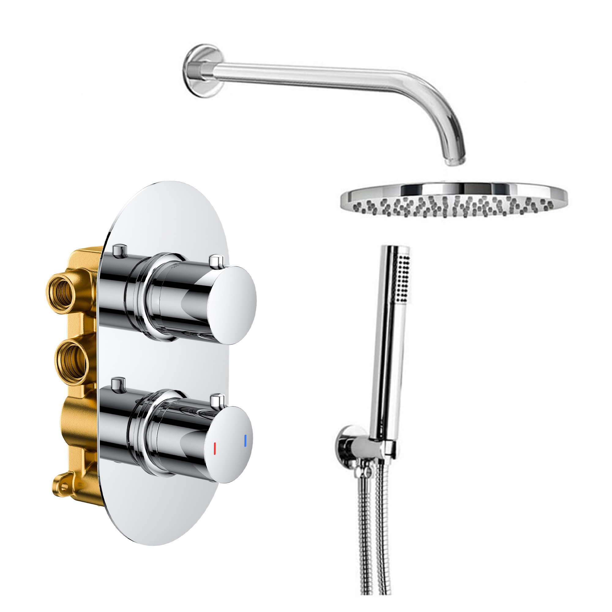 Harper Concealed Shower Valve, Fixed Shower Head & Handset