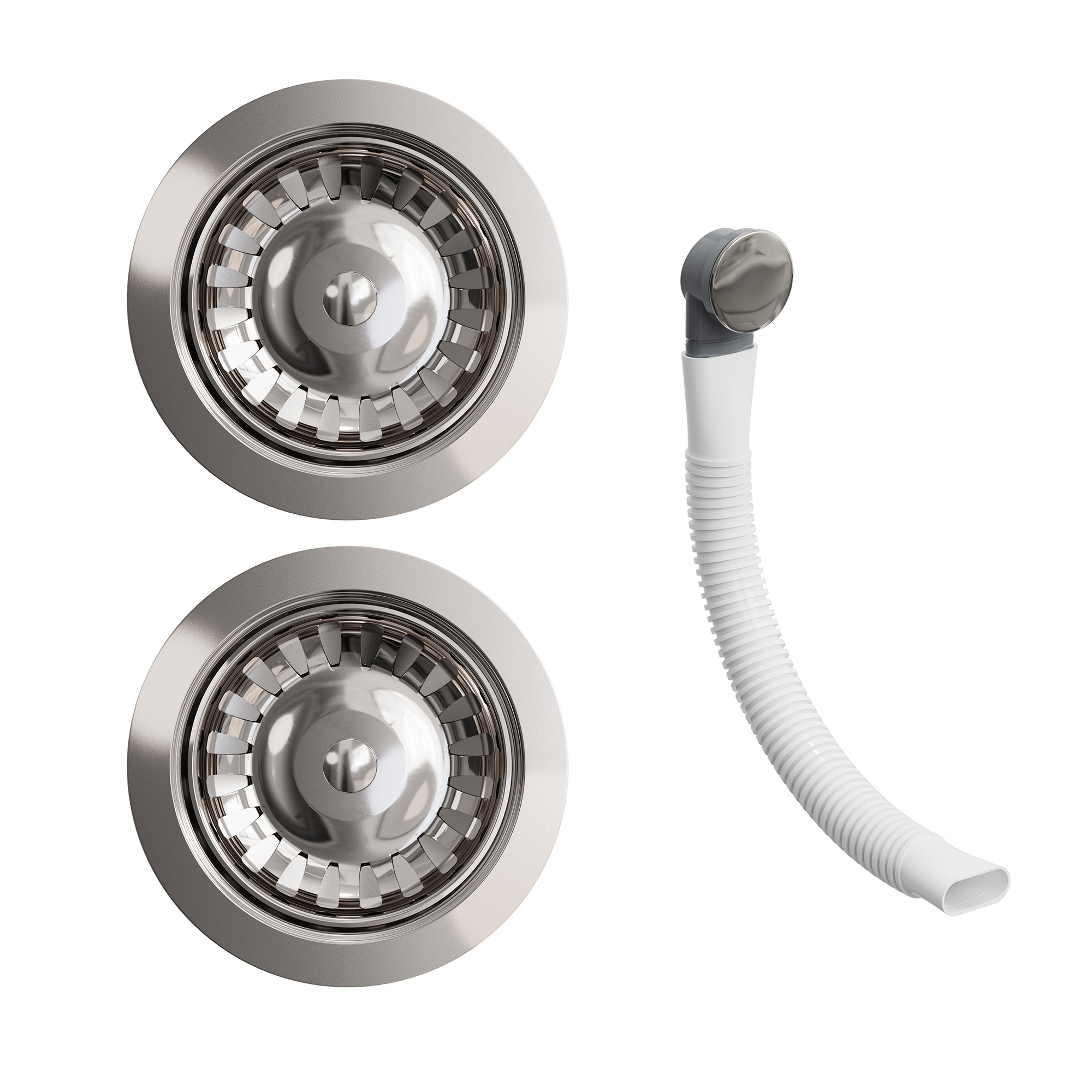 Butler & Rose Premium 90mm 1.5 & 2 Bowl Kitchen Sink Strainer Wastes with Round Overflow
