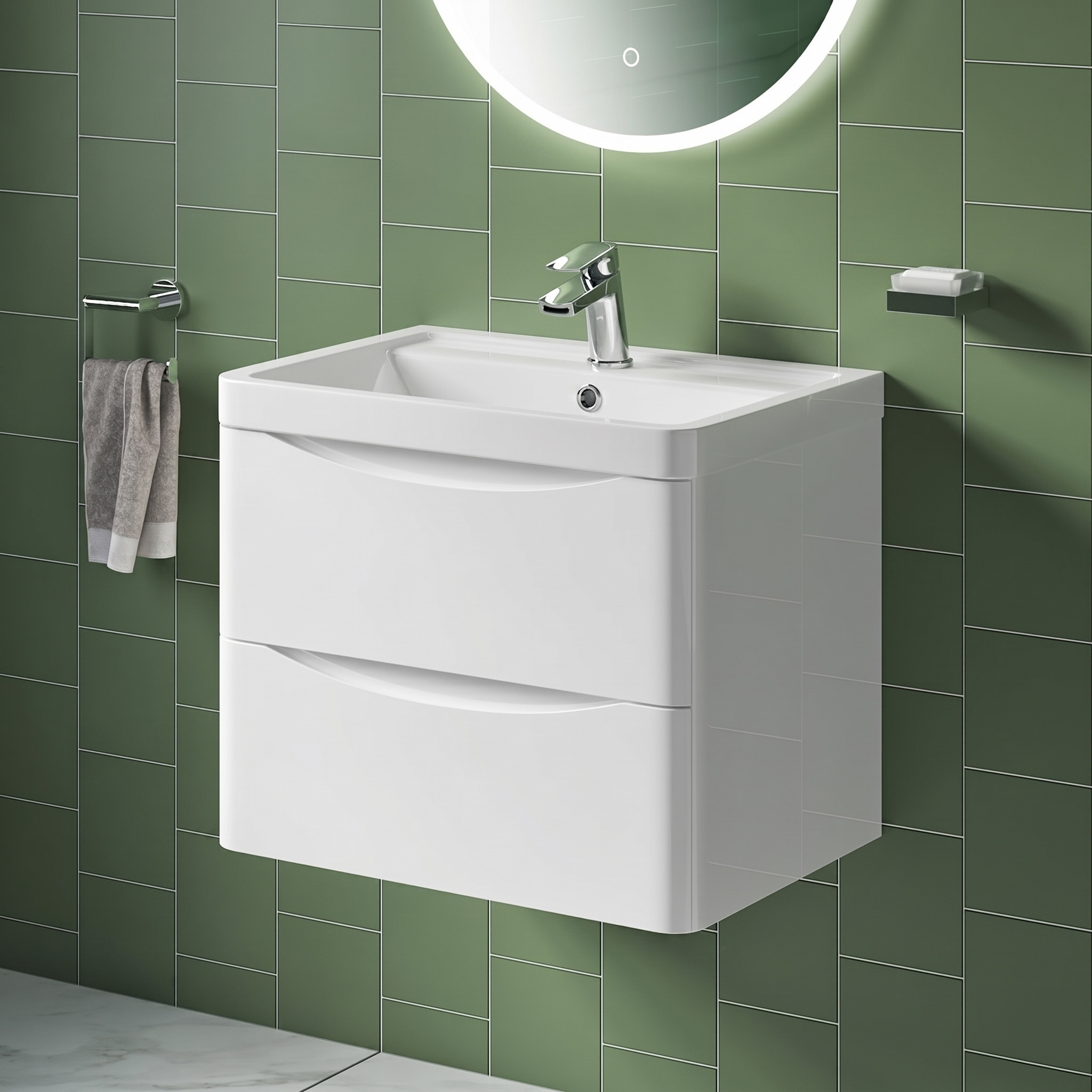 Harbour Clarity 600mm Wall Mounted Vanity Unit & Basin