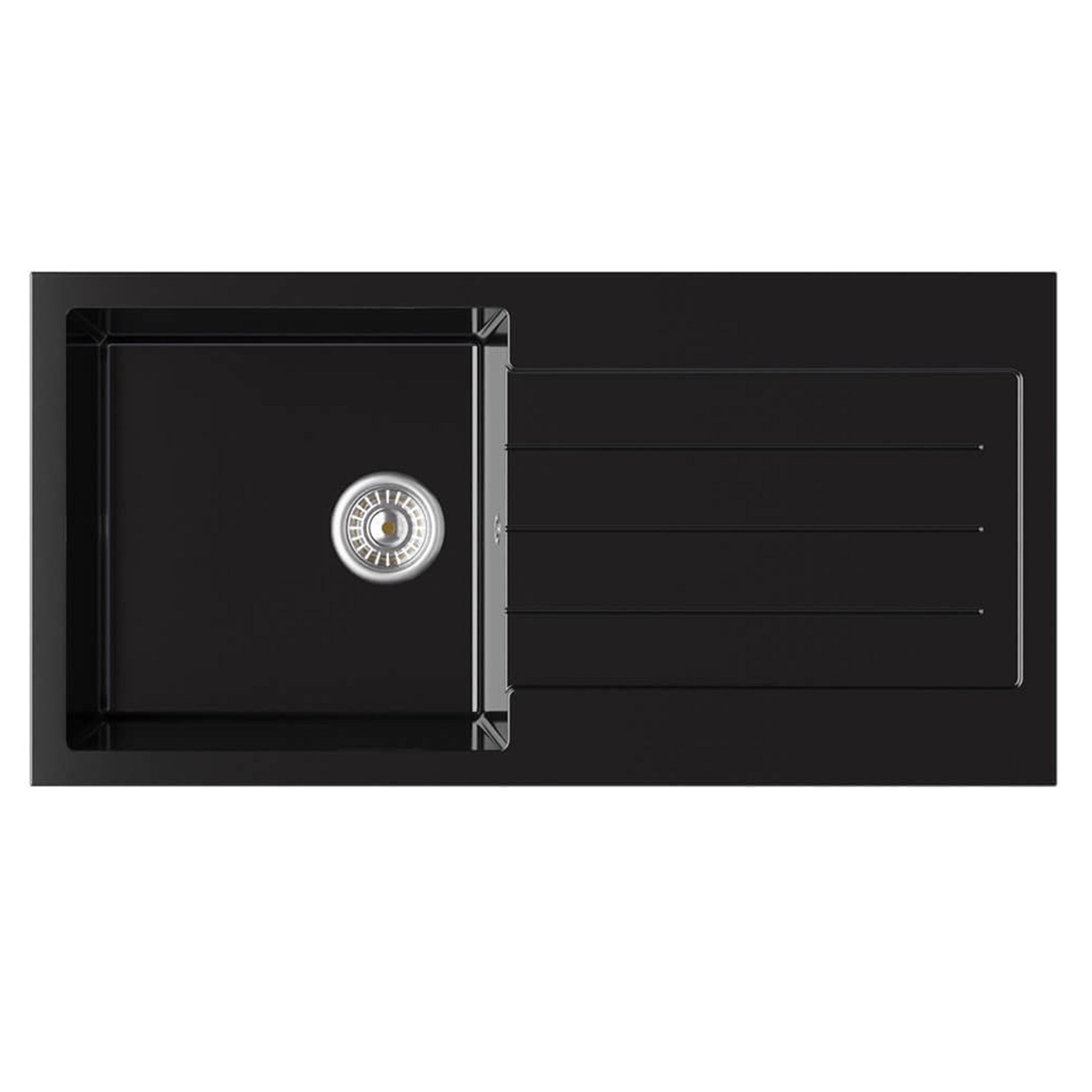 Vellamo Designer 1 Bowl Comite Composite Kitchen Sink & Waste with Reversible Drainer - 1000 x 500mm
