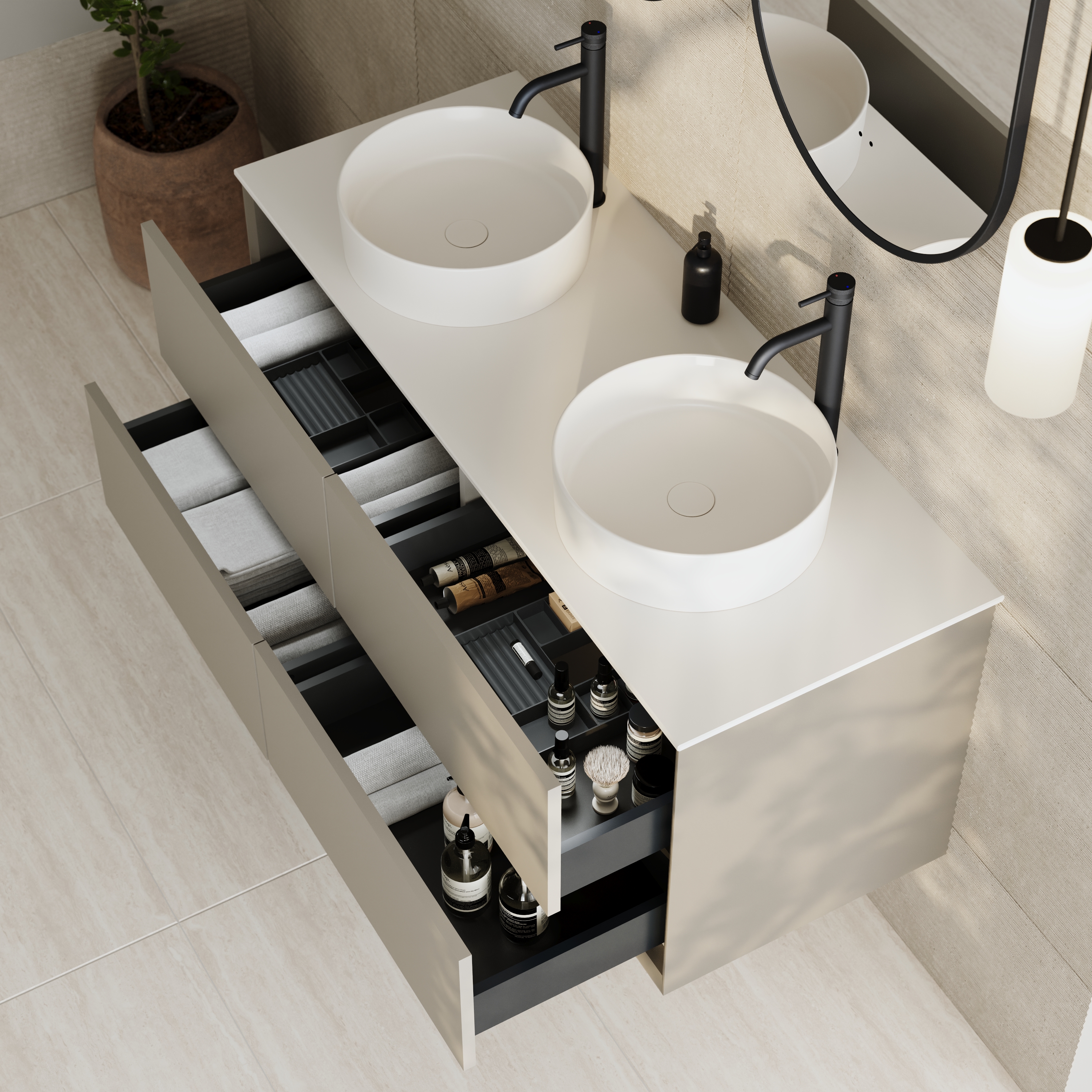 Oslo 1200mm Wall Mounted Vanity Unit & Sintered Stone Countertop