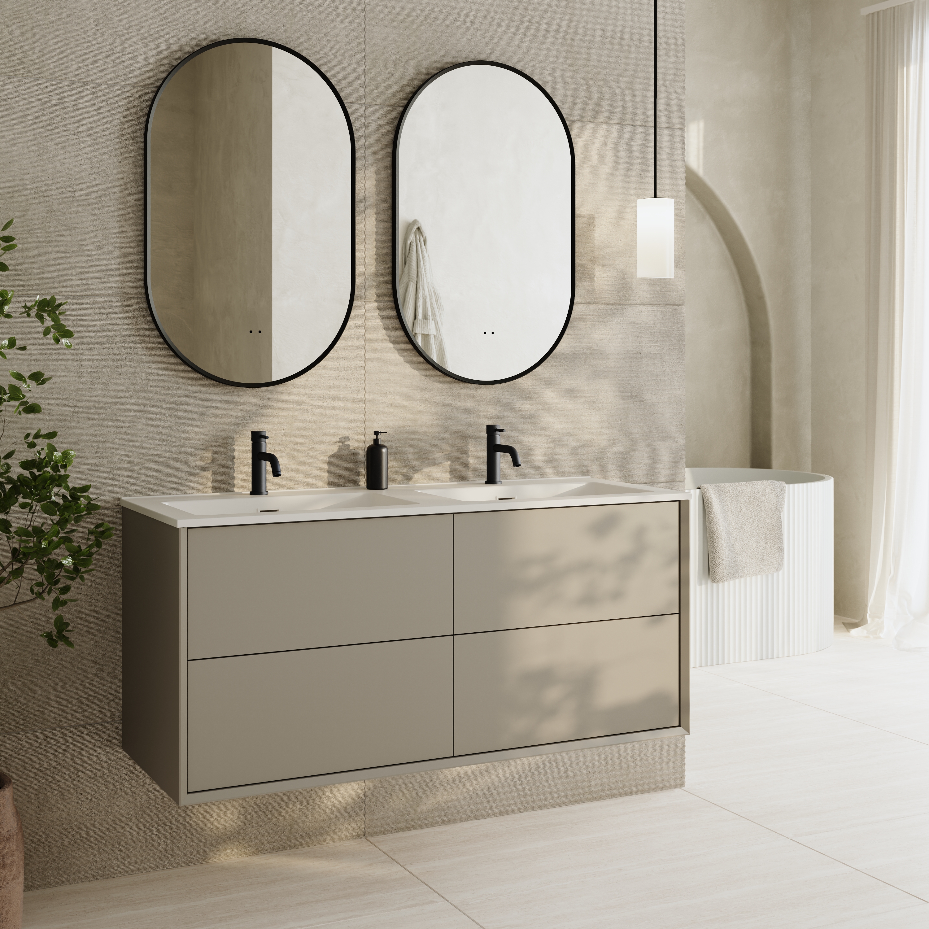 Oslo 1200mm Wall Mounted Vanity Unit & Matt White Basin