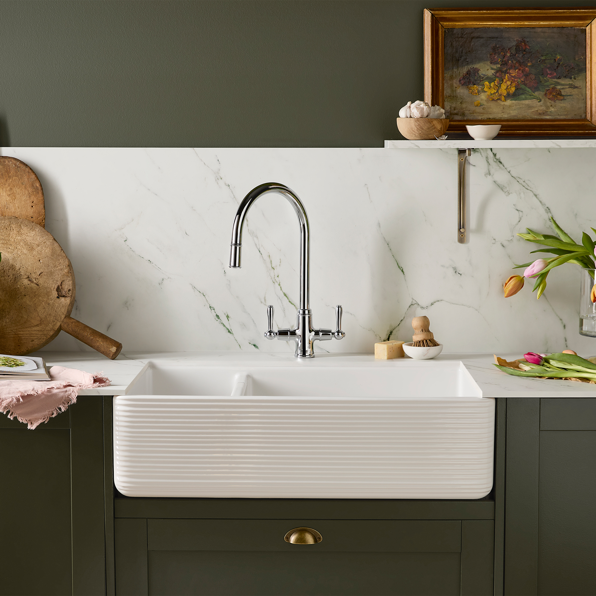 Clearwater Broadway Traditional Pull Out Mono Kitchen Mixer Tap