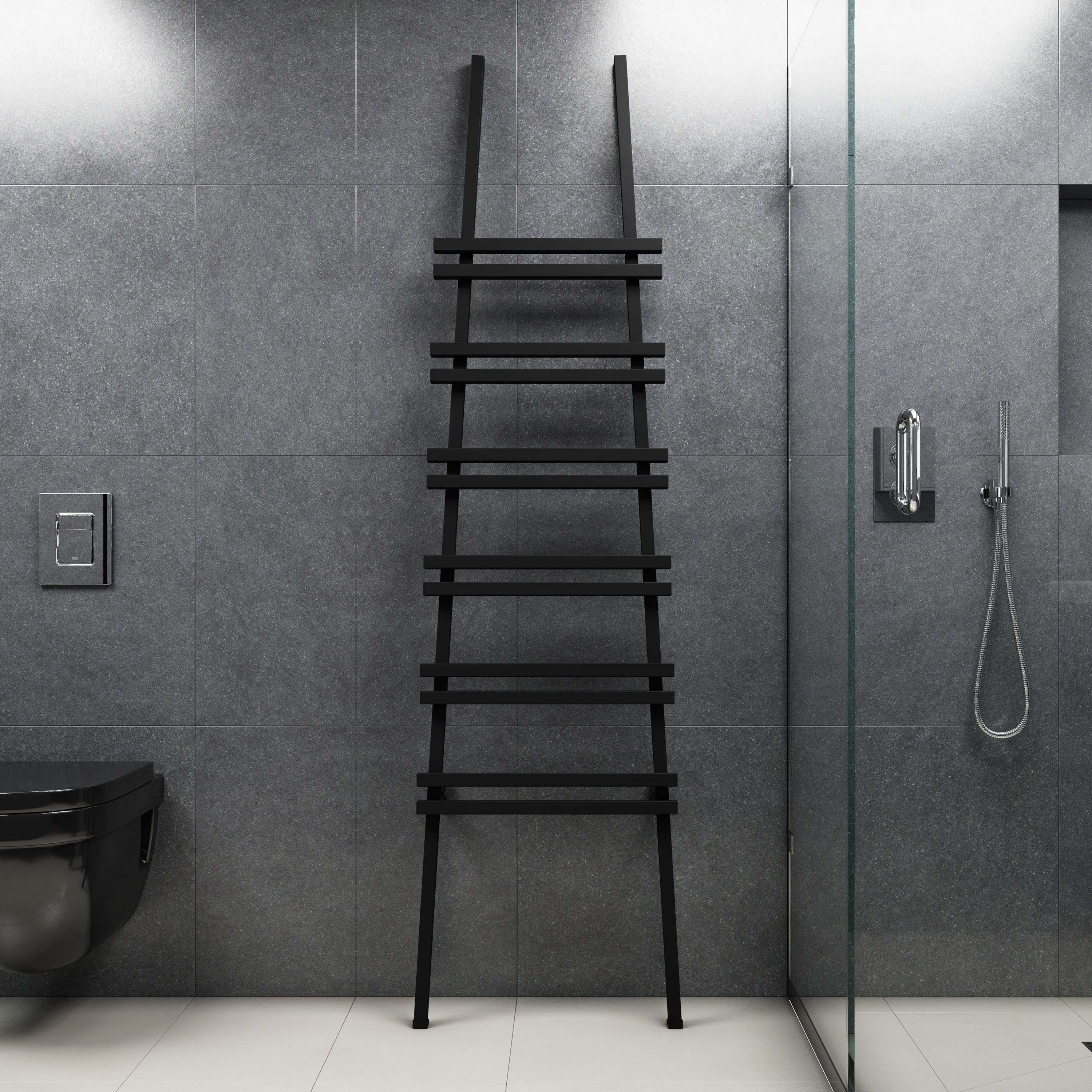 Carisa Jacobs Floor Mounted Ladder Aluminium Heated Towel Rail - 2000 x 535mm