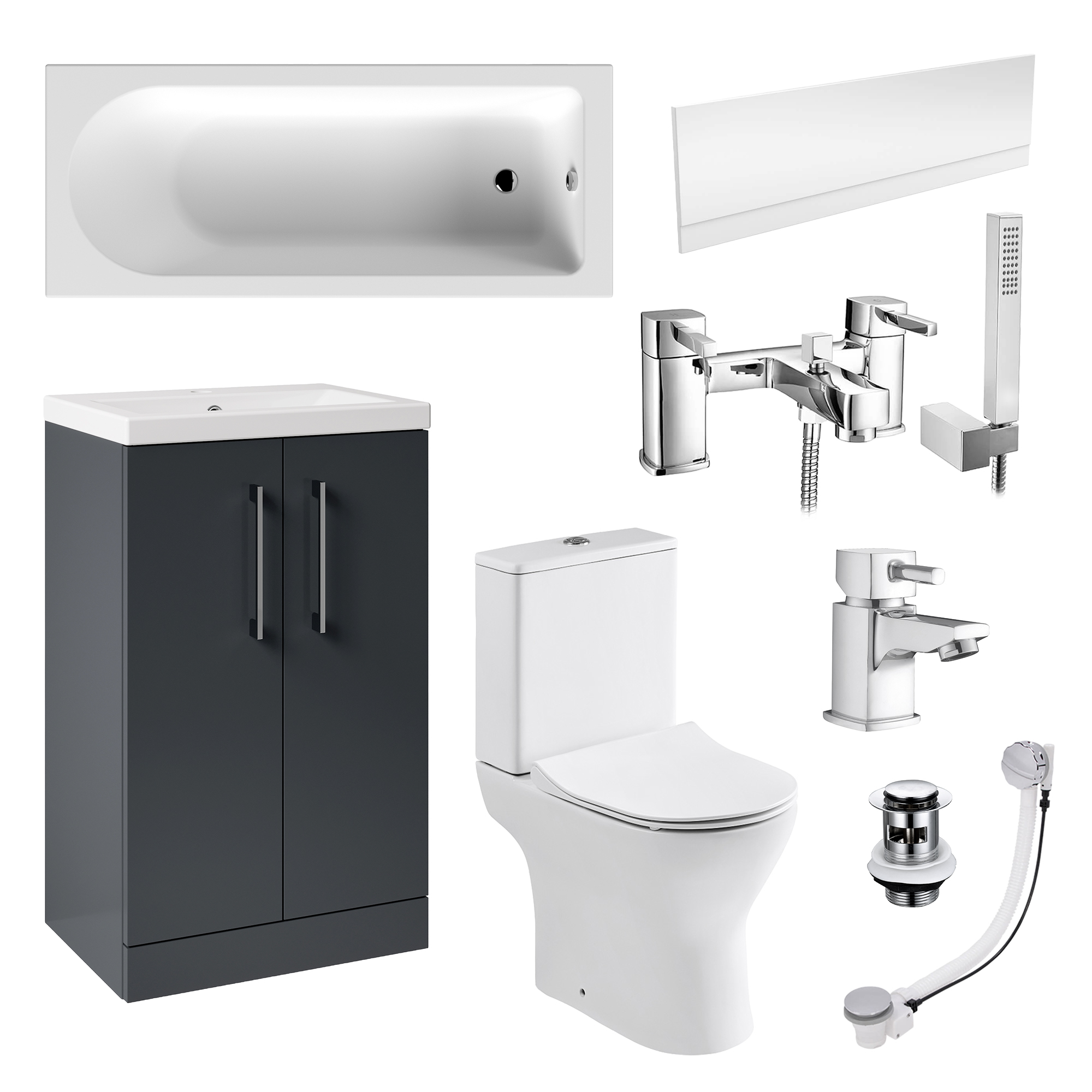 Erin Complete Vanity Unit Bathroom Suite with Rimless Toilet