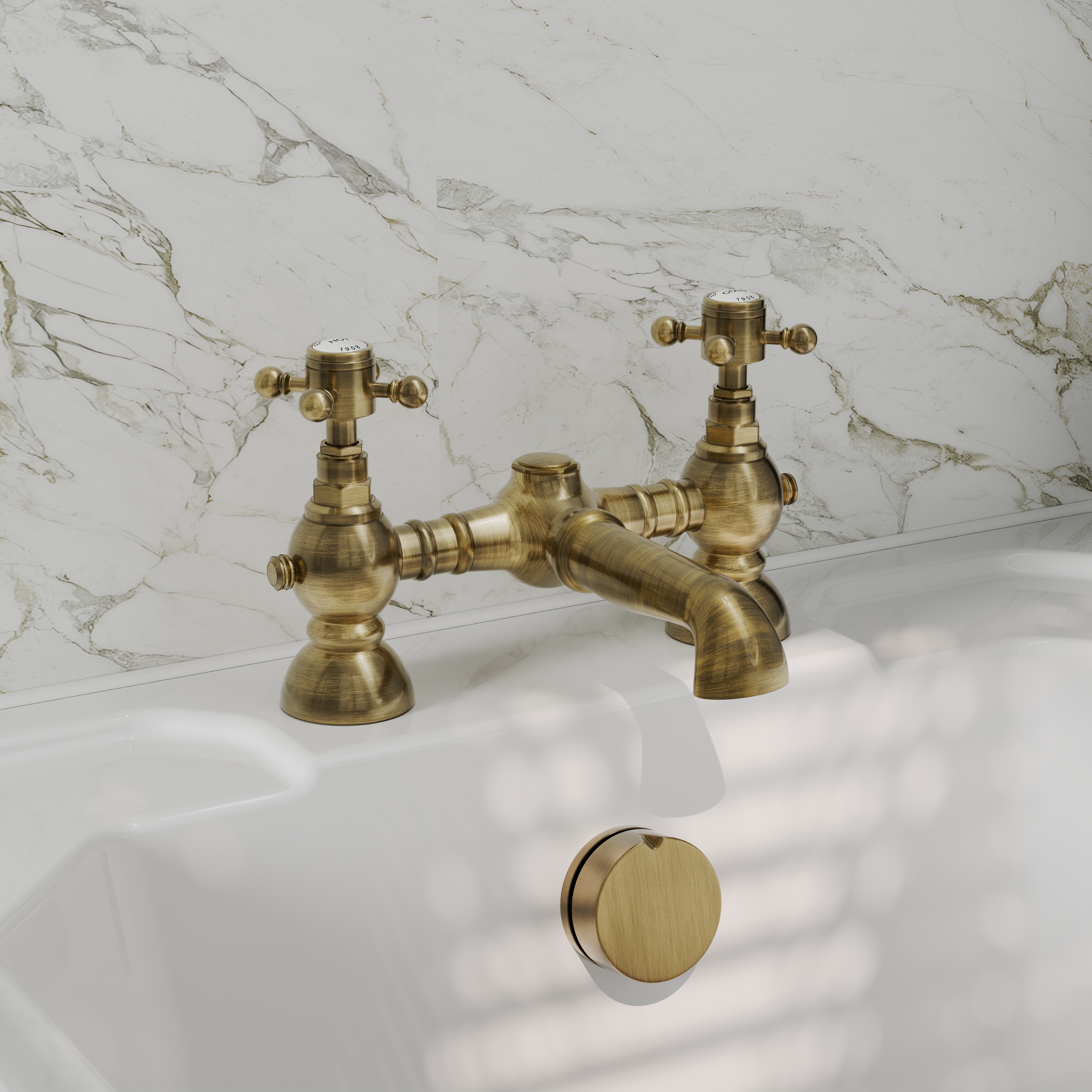 Butler & Rose Eliza Crosshead Deck Mounted Bath Filler Tap
