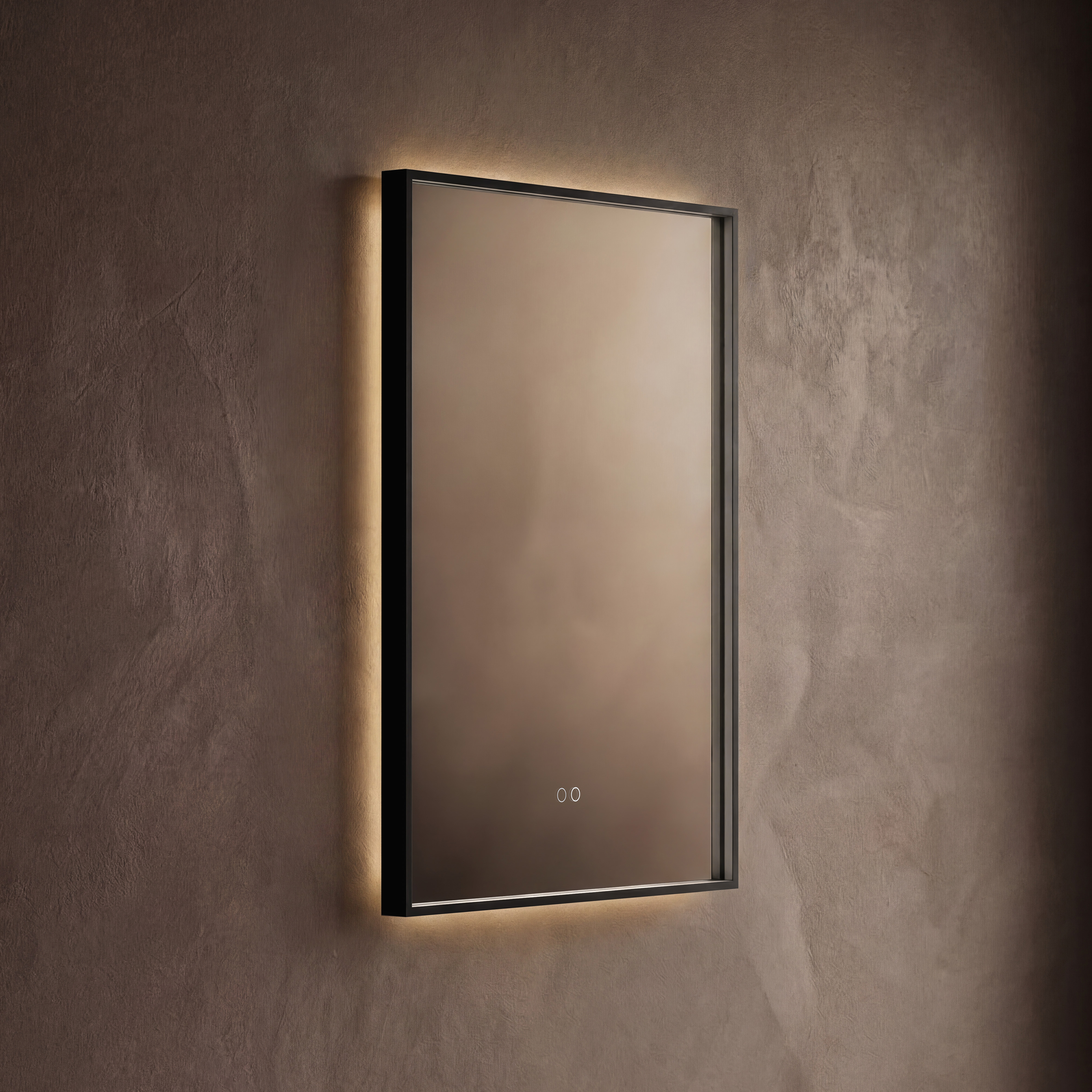 Origins Living Kingsley Matt Black Illuminated Rectangular Mirror with Colour Change Lights - 600 x 800mm