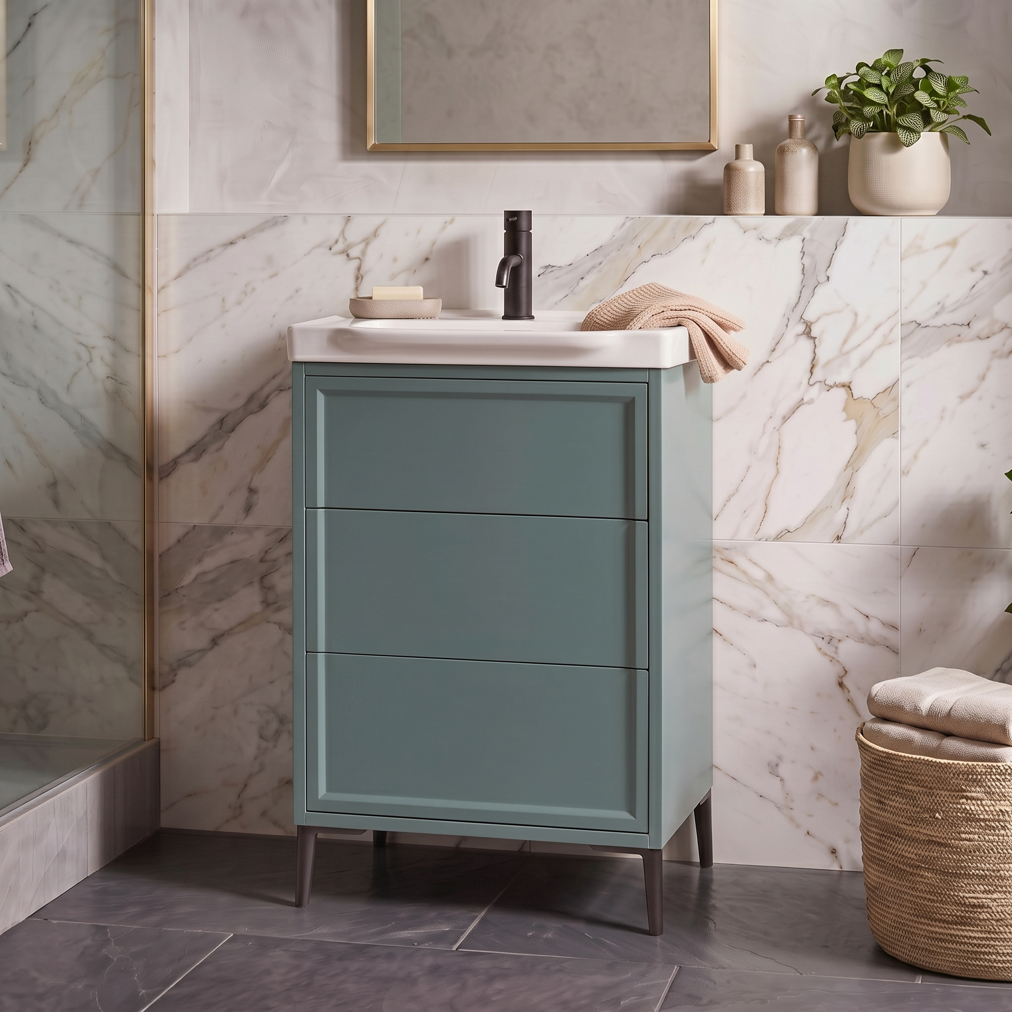Elara 500mm Floorstanding Vanity Unit & Basin with Leg Set
