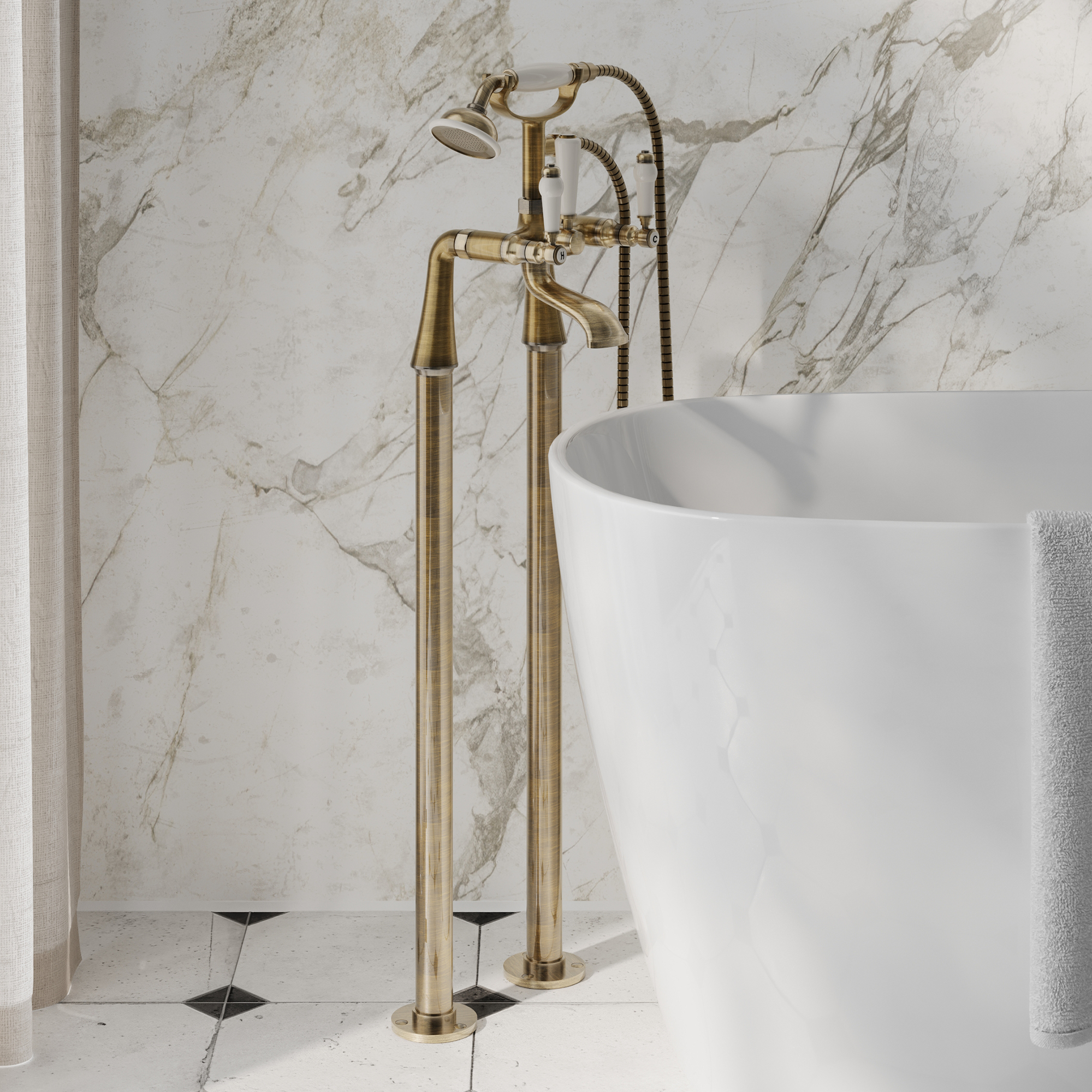 Butler & Rose Eliza Lever Freestanding Bath Shower Mixer Tap
