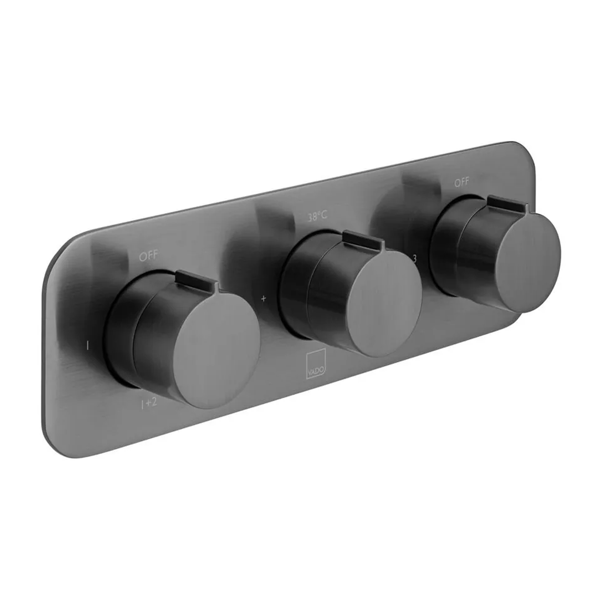 Vado Individual Tablet Altitude Horizontal 3 Outlet 3 Handle Thermostatic Concealed Shower Valve