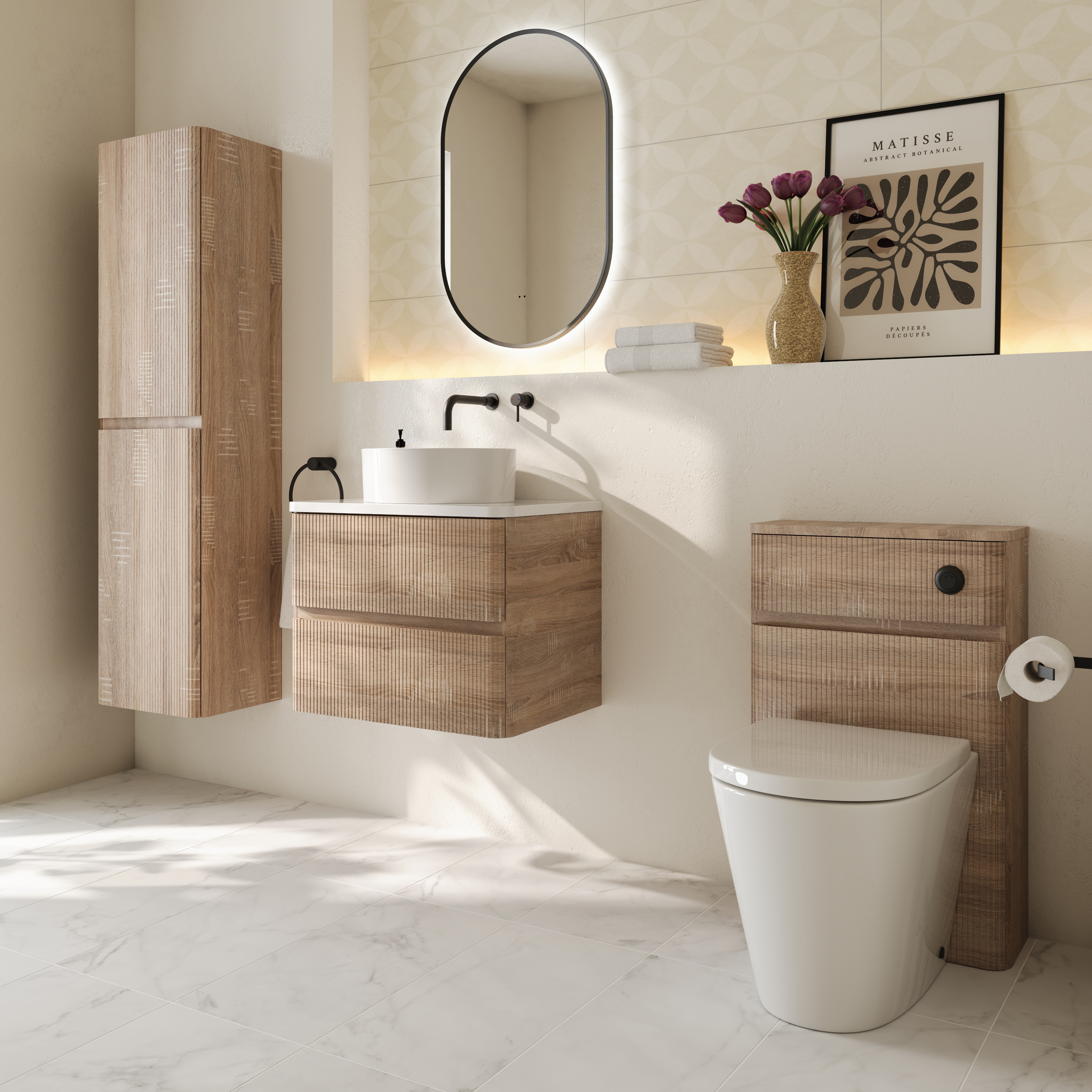 Drench Origin 500mm Fluted Back To Wall WC Unit