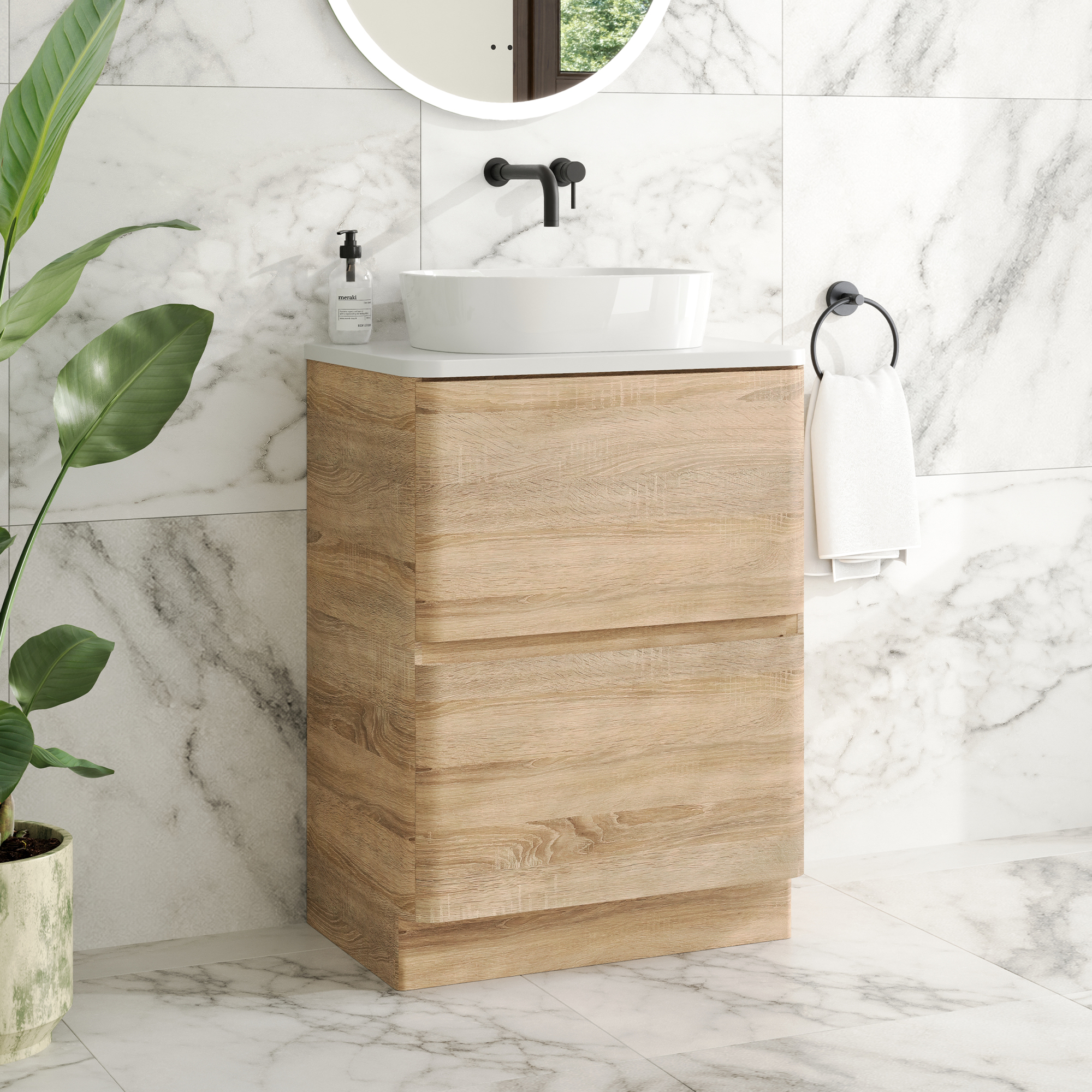 Drench Origin 600mm Floorstanding Vanity Unit & Countertop
