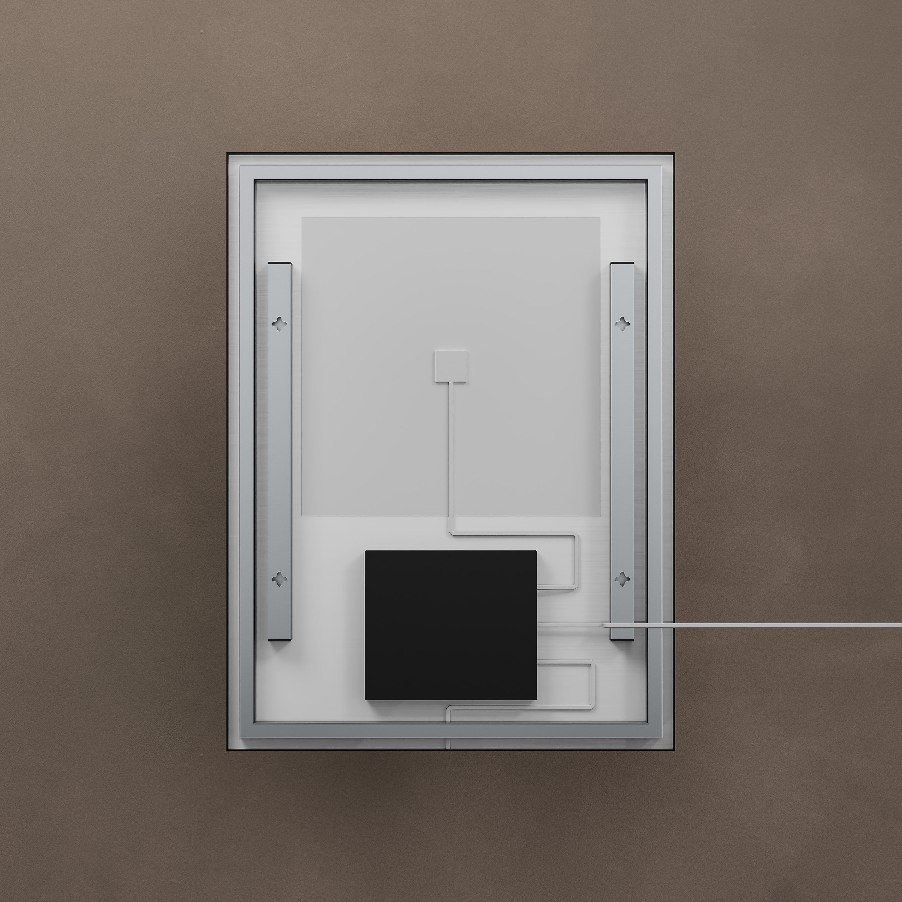 Origins Living Kingsley Matt Black Illuminated Rectangular Mirror with Colour Change Lights - 600 x 800mm