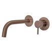 VOS Single Lever 210mm - 250mm Wall Mounted Basin Mixer - Brushed Bronze