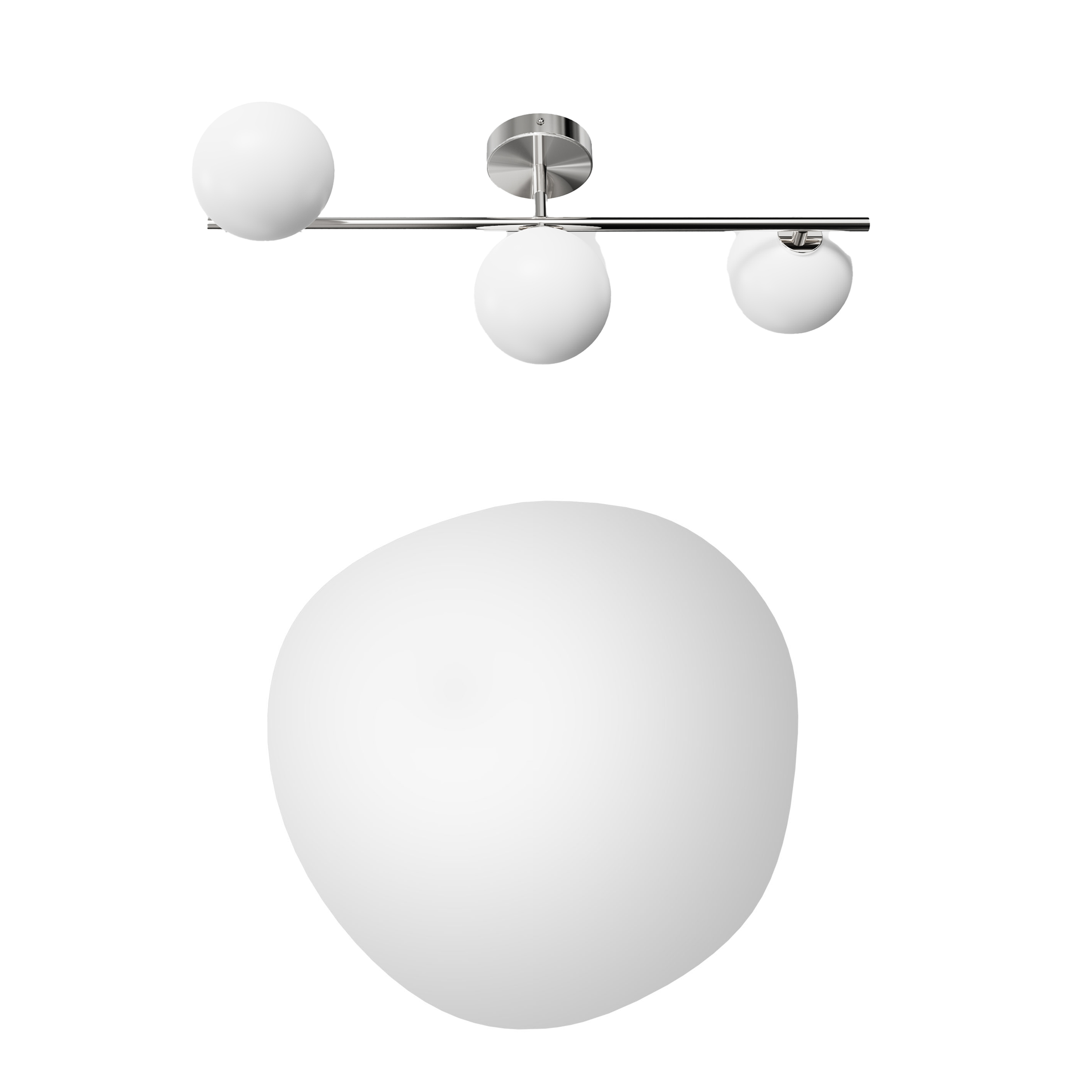 Organics Slim Mirror with 3 Sphere Light
