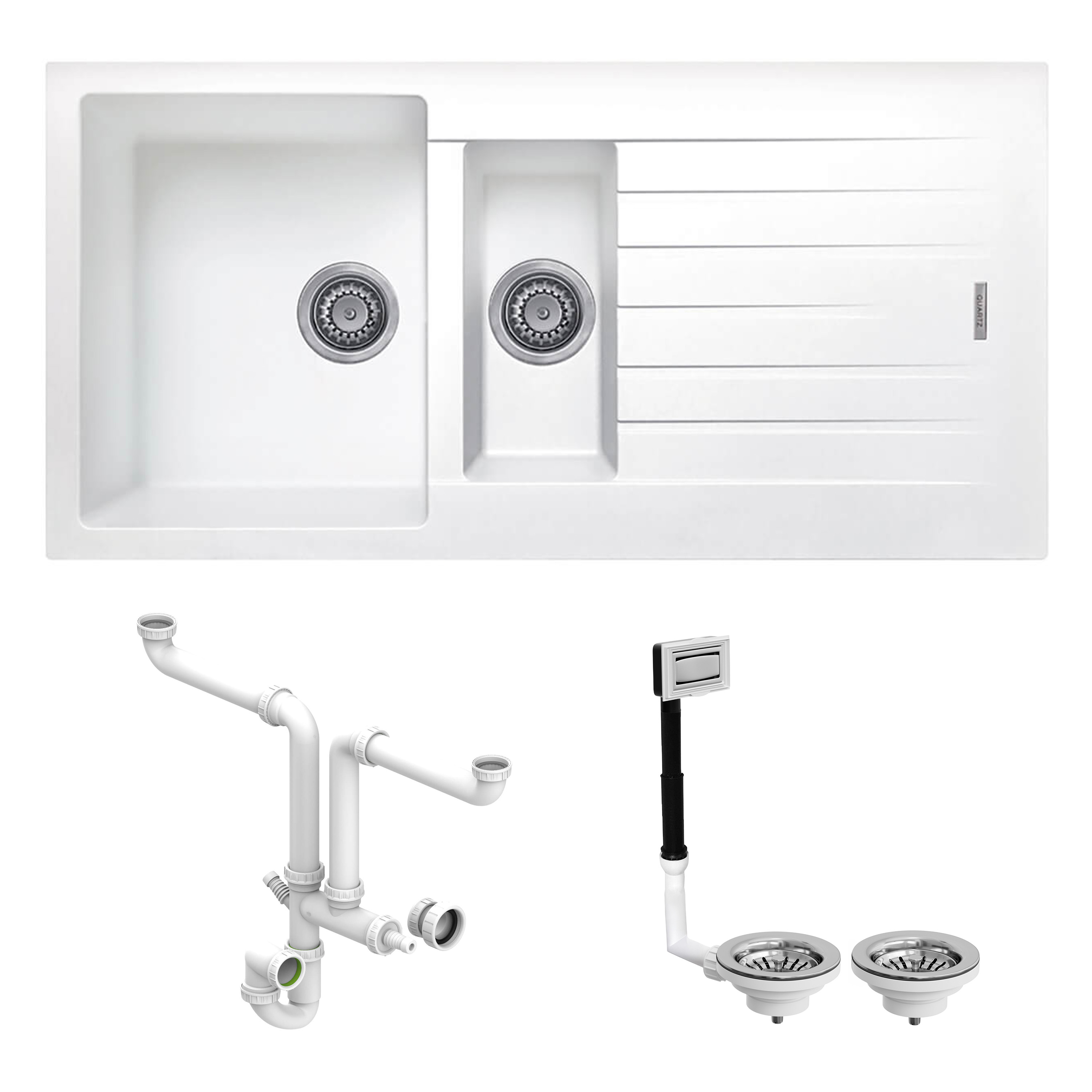 Vellamo Horizon 1.5 Bowl Granite Composite Kitchen Sink & Waste - 1000 x 500mm