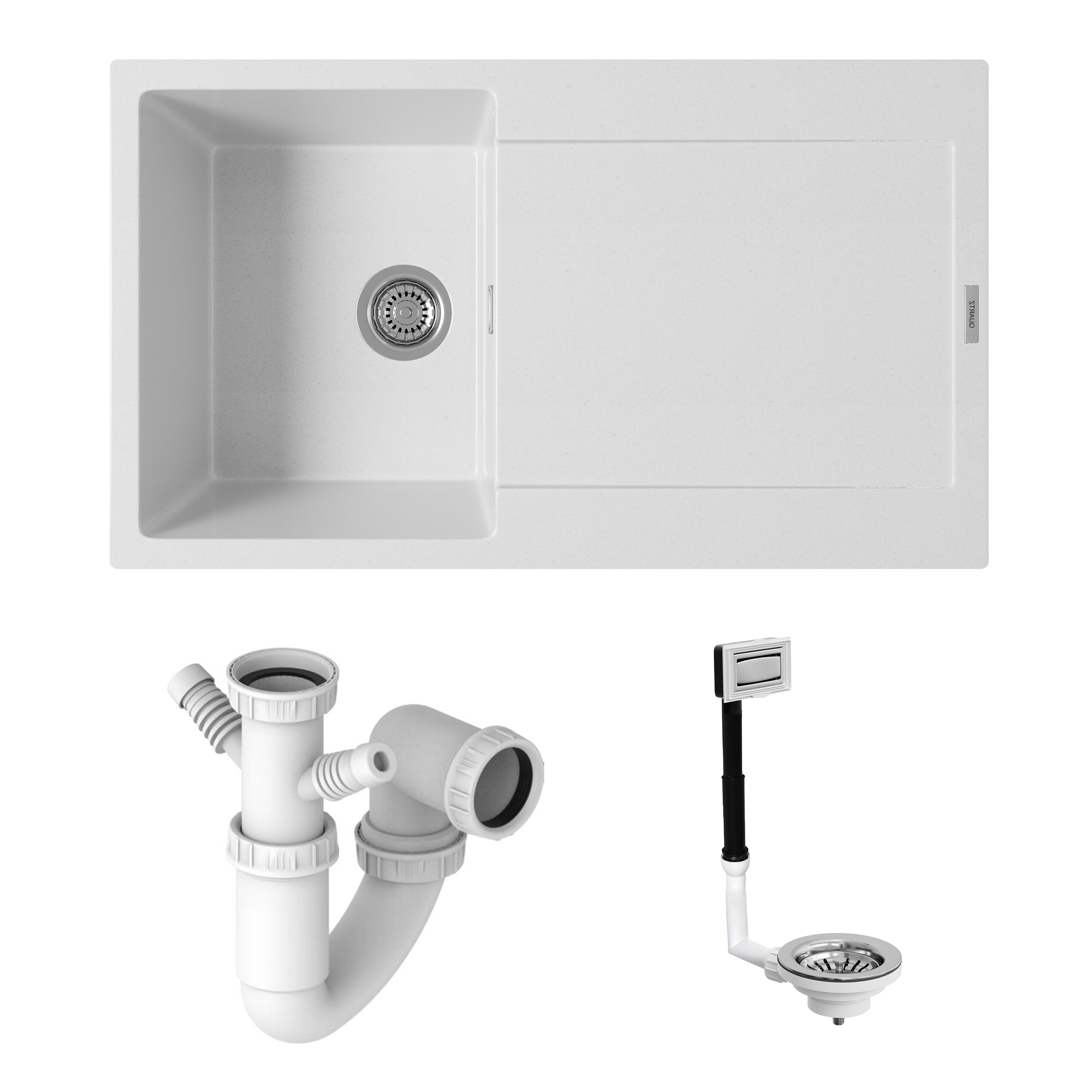 Vellamo Rocca Compact 1 Bowl Granite Composite Inset Kitchen Sink & Waste - 860 x 500mm