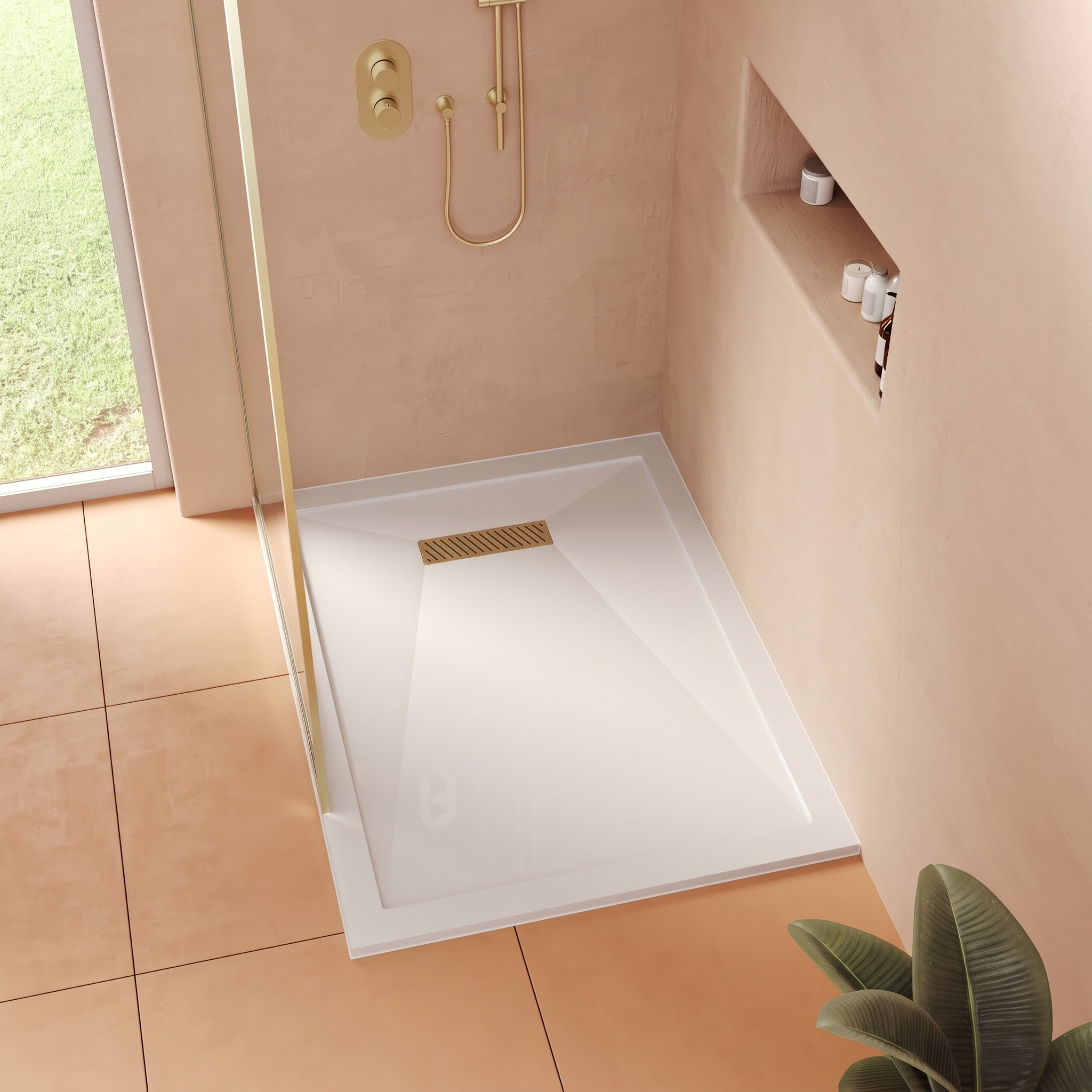 Harbour Linear 25mm Luxury Stone Rectangular Shower Tray - 9 Sizes
