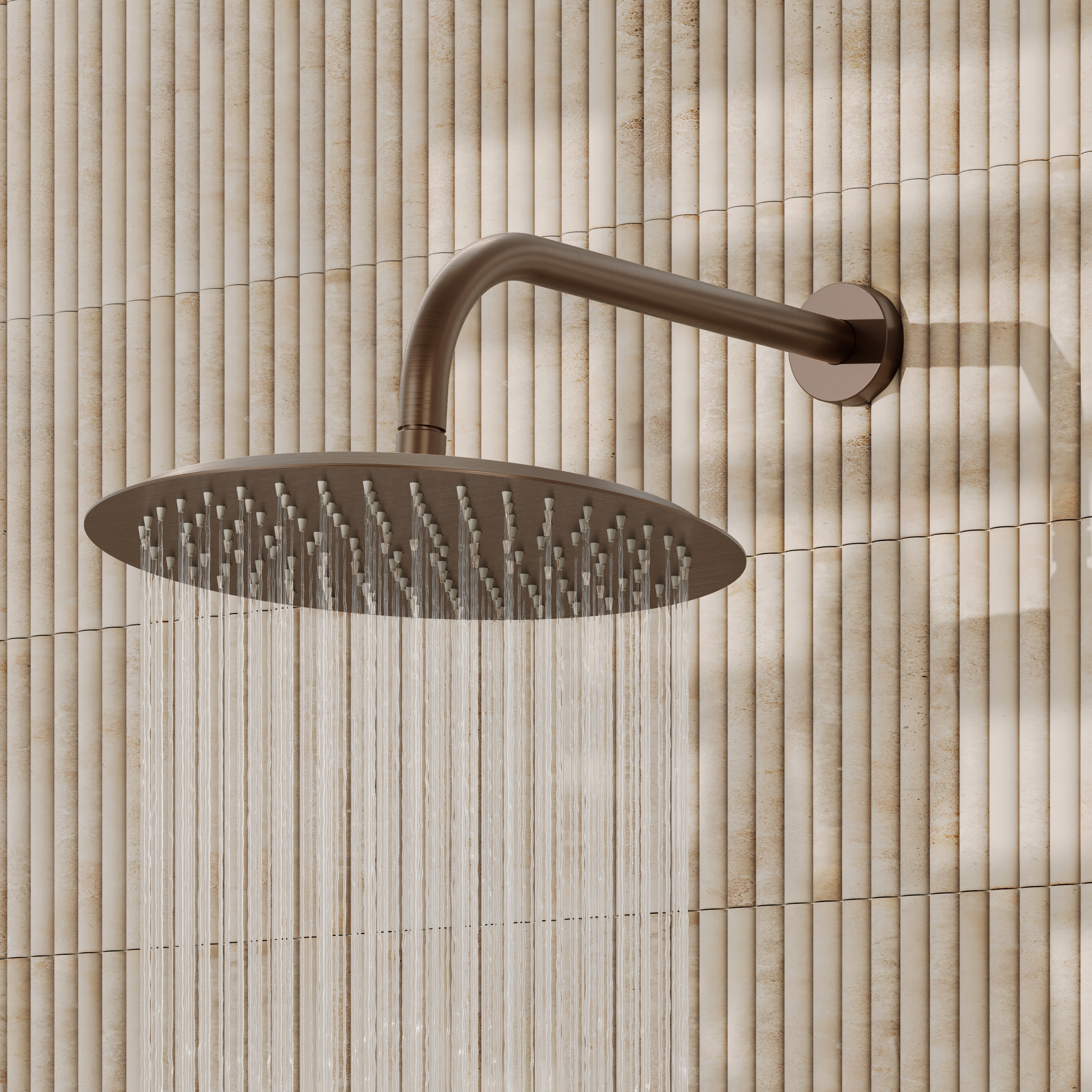Core Round Shower Head with Wall Mounted Shower Arm