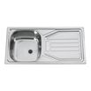 Clearwater Spacesaver Single Bowl Linen Stainless Steel Sink & Waste with Reversible Drainer - 860 x 435mm