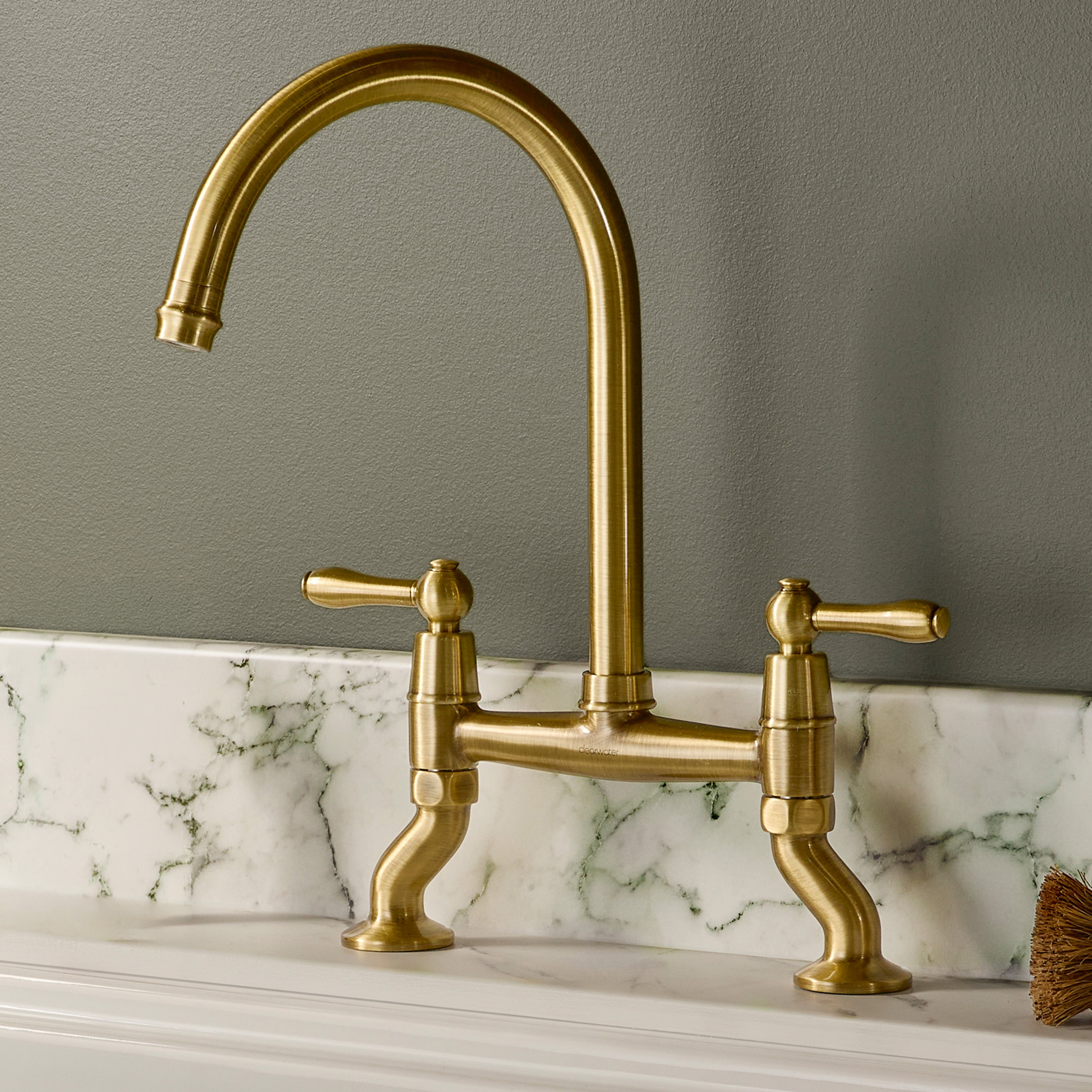 Clearwater Broadway Traditional Twist & Spray Bridge Kitchen Mixer Tap