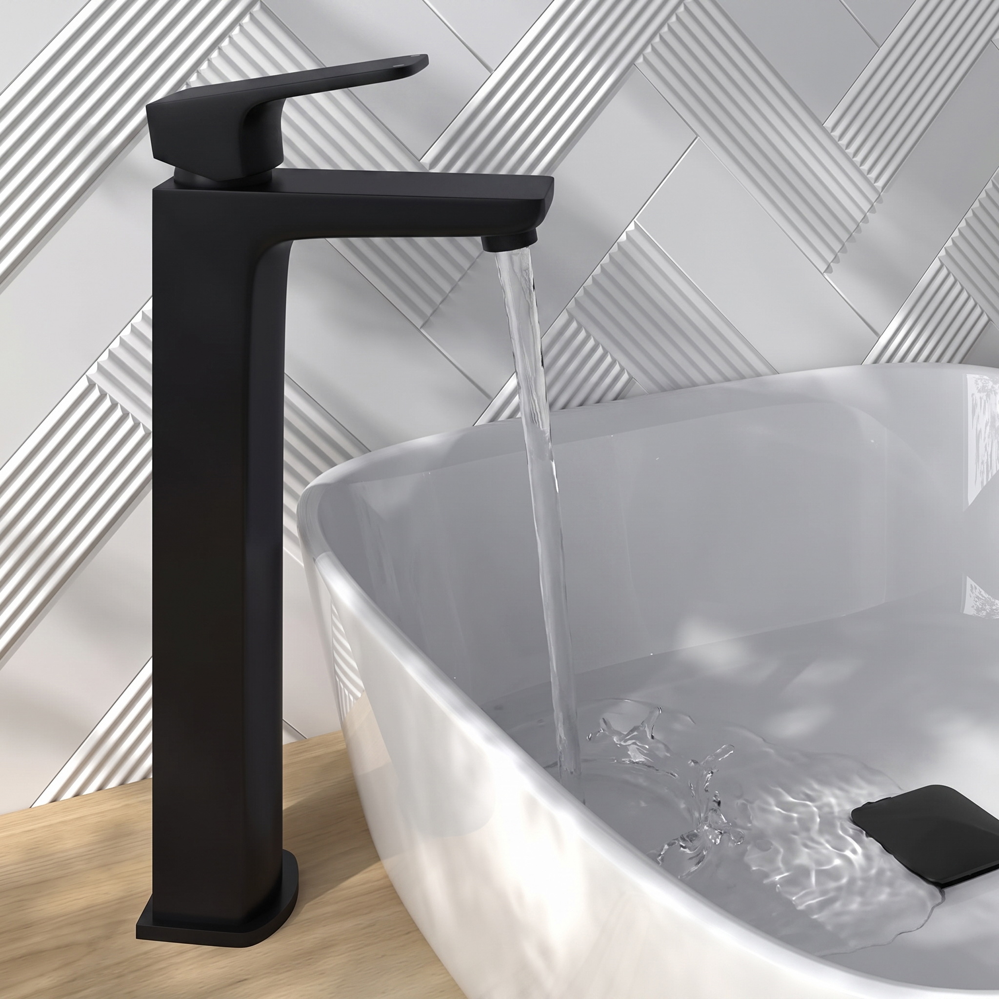 Harbour Status Matt Black Tall Basin Tap