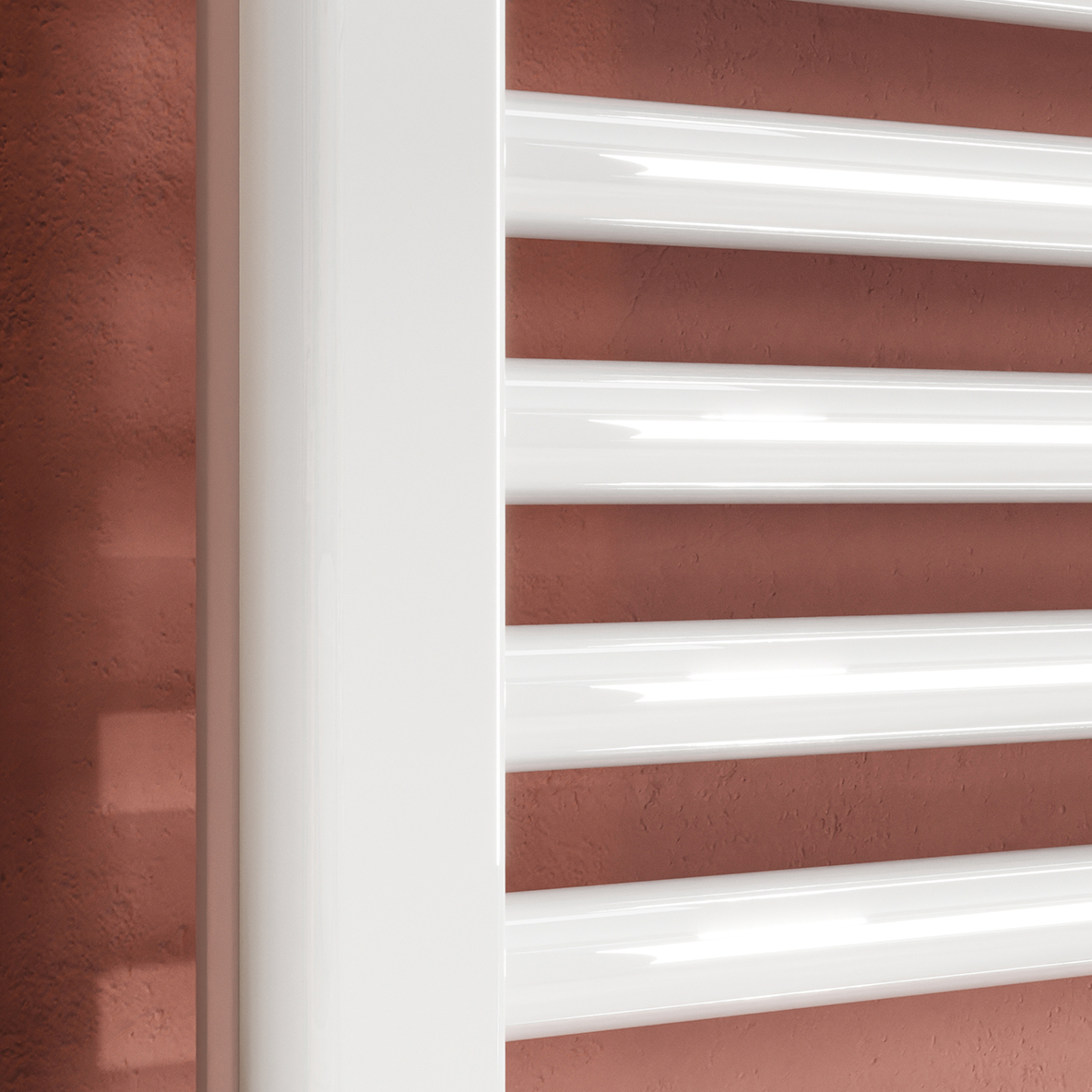 Toasty Glow White 22mm Heated Ladder Towel Rail