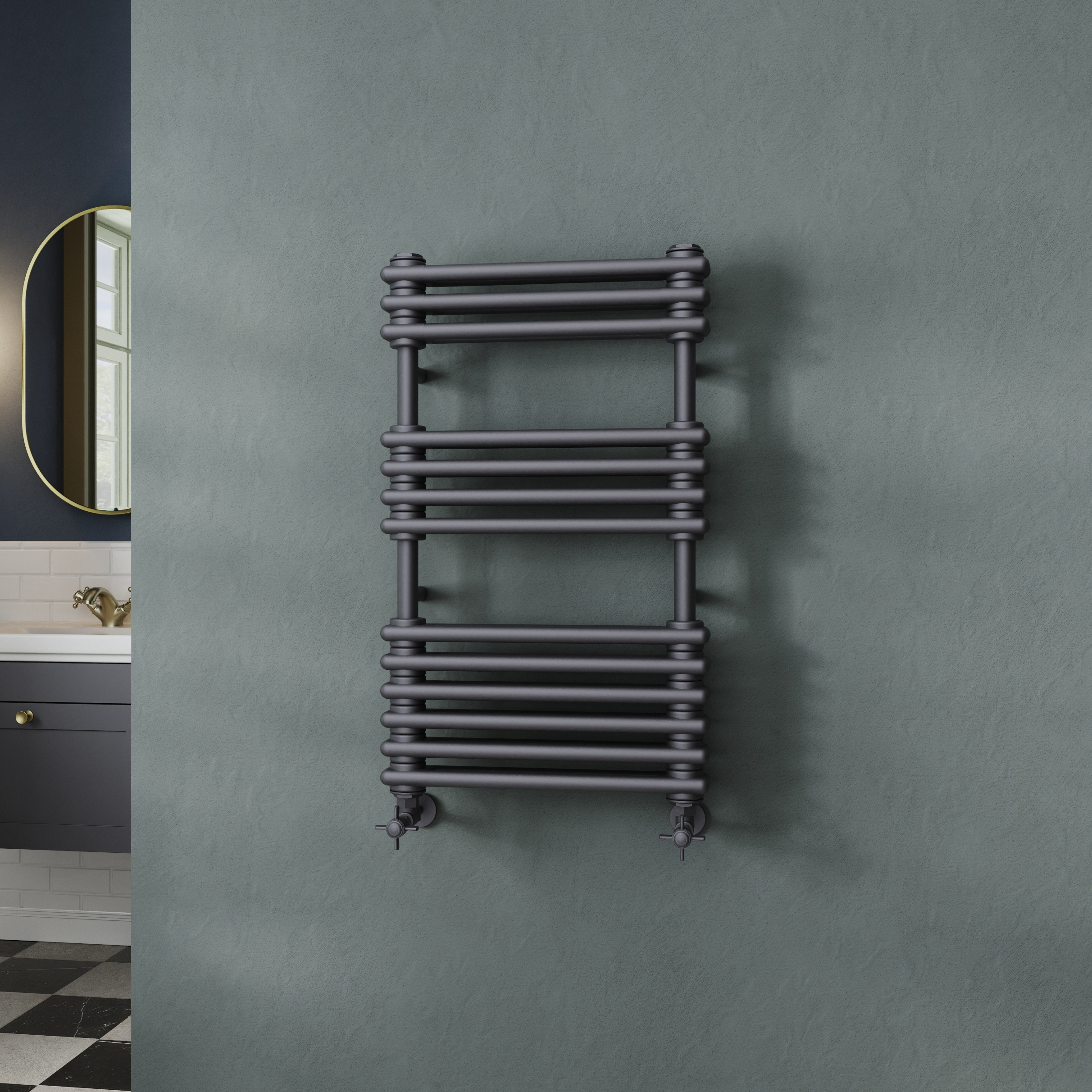 Toasty Montford Anthracite Traditional Column Heated Towel Rail