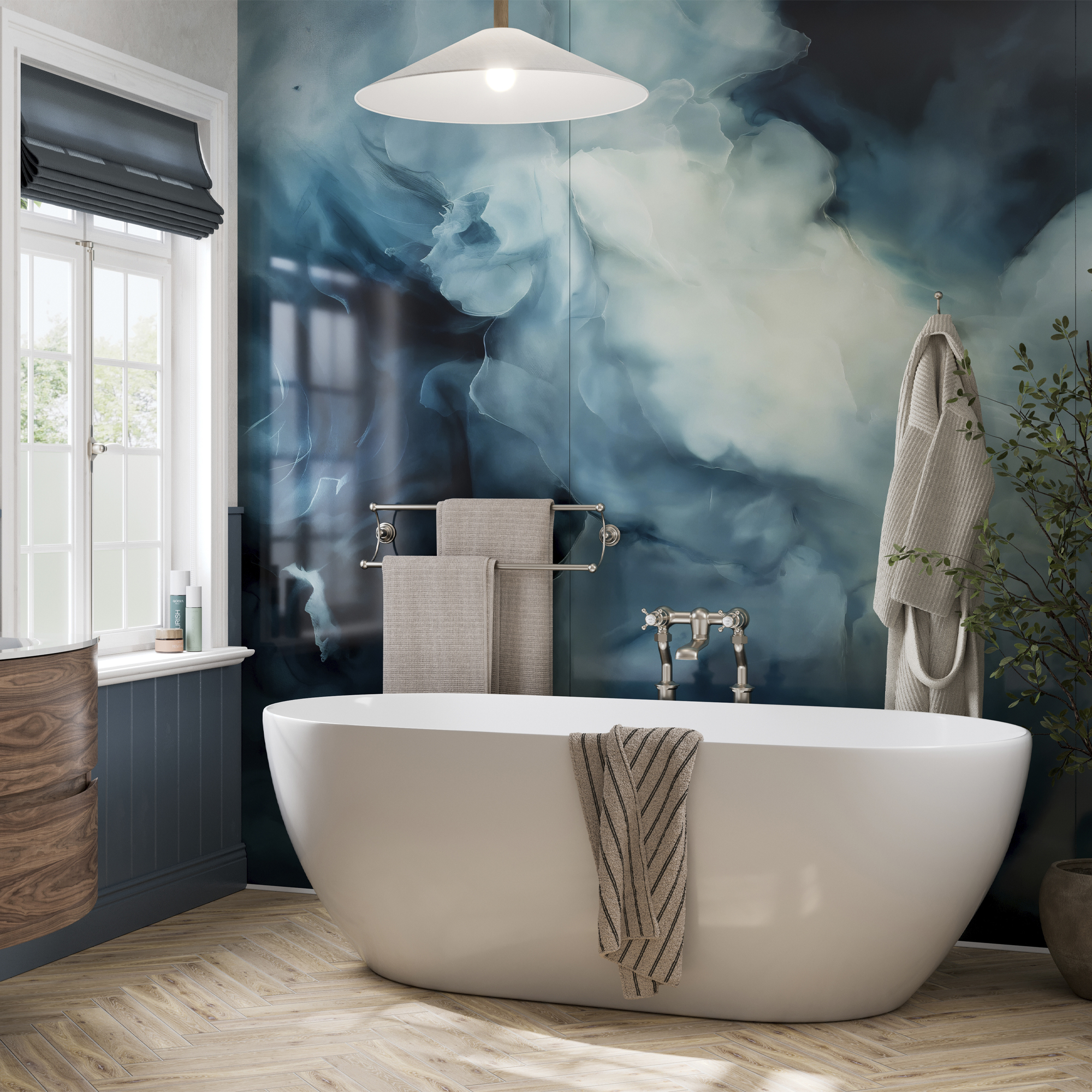 Crosswater Ocean Smoke Acrylic Bathroom Wall Panel