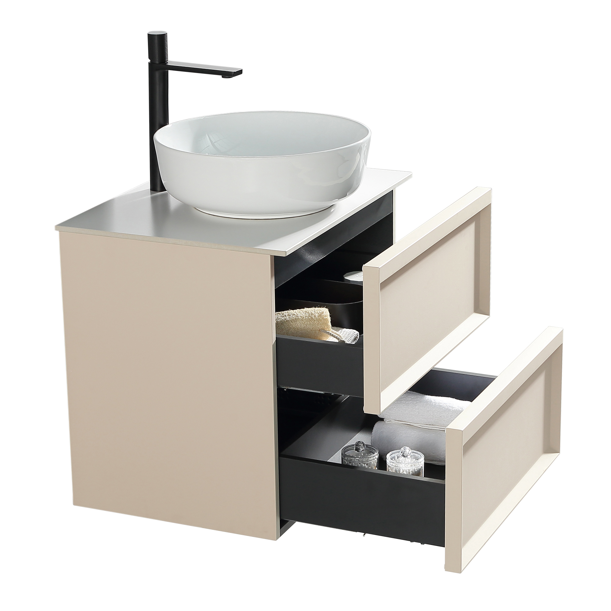 Aura 600mm Wall Mounted Vanity Unit & Sintered Stone Countertop