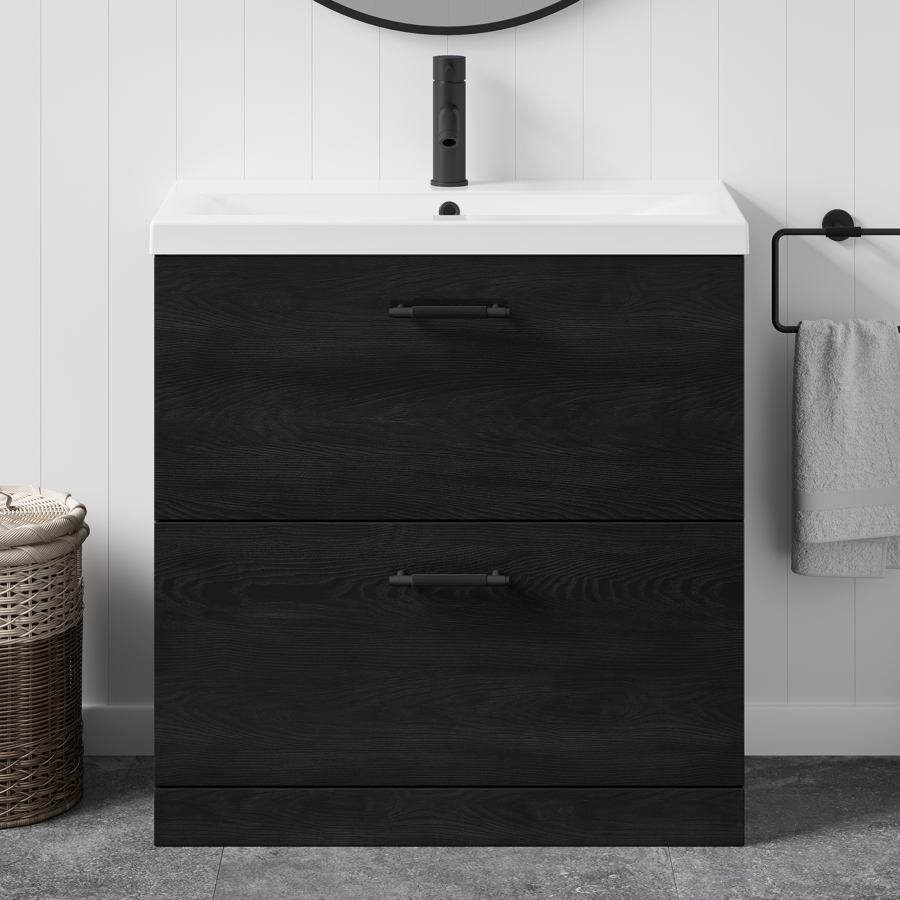 Erin 800mm Floorstanding 2 Drawer Vanity Unit & Basin