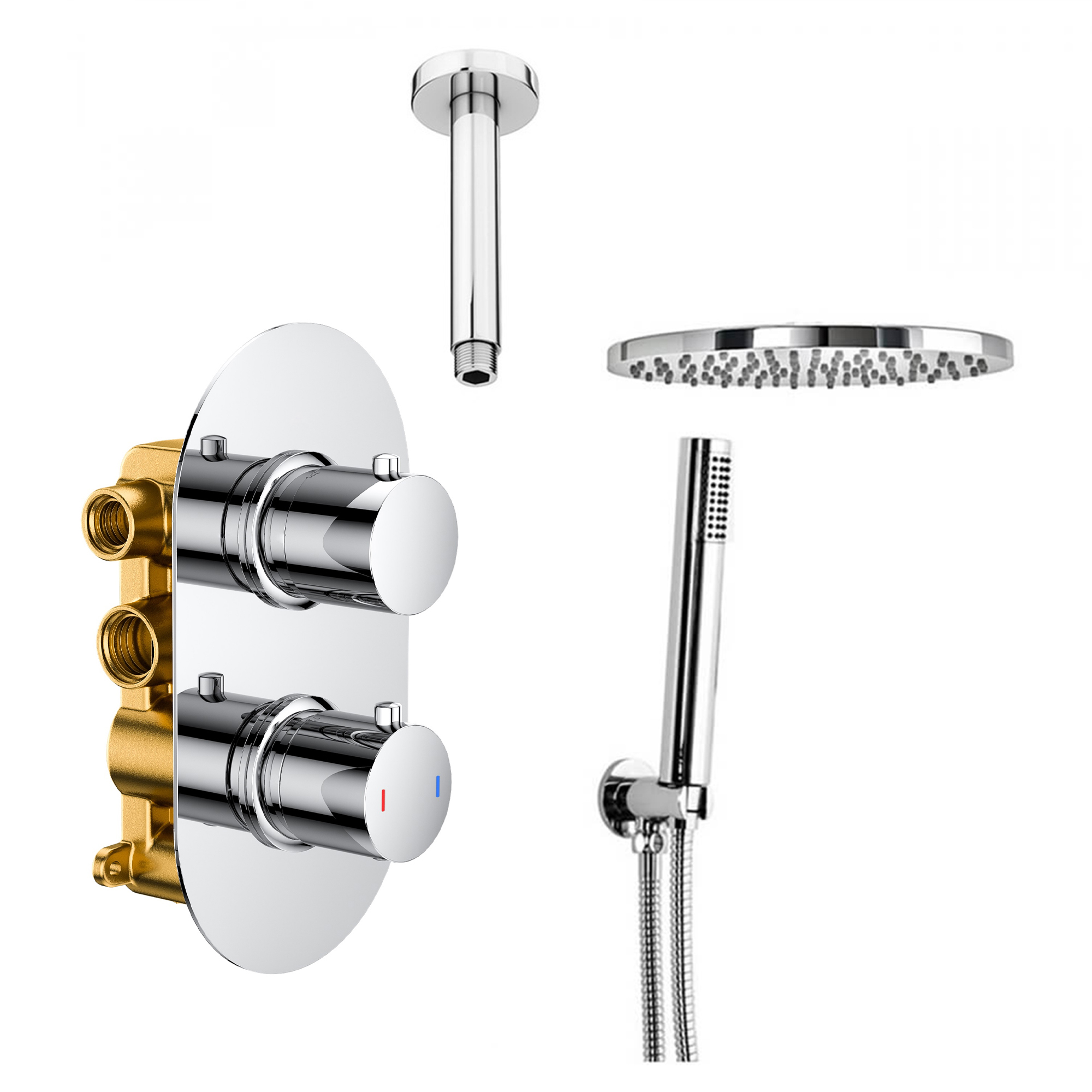 Harper Concealed Shower Valve, Fixed Shower Head & Handset