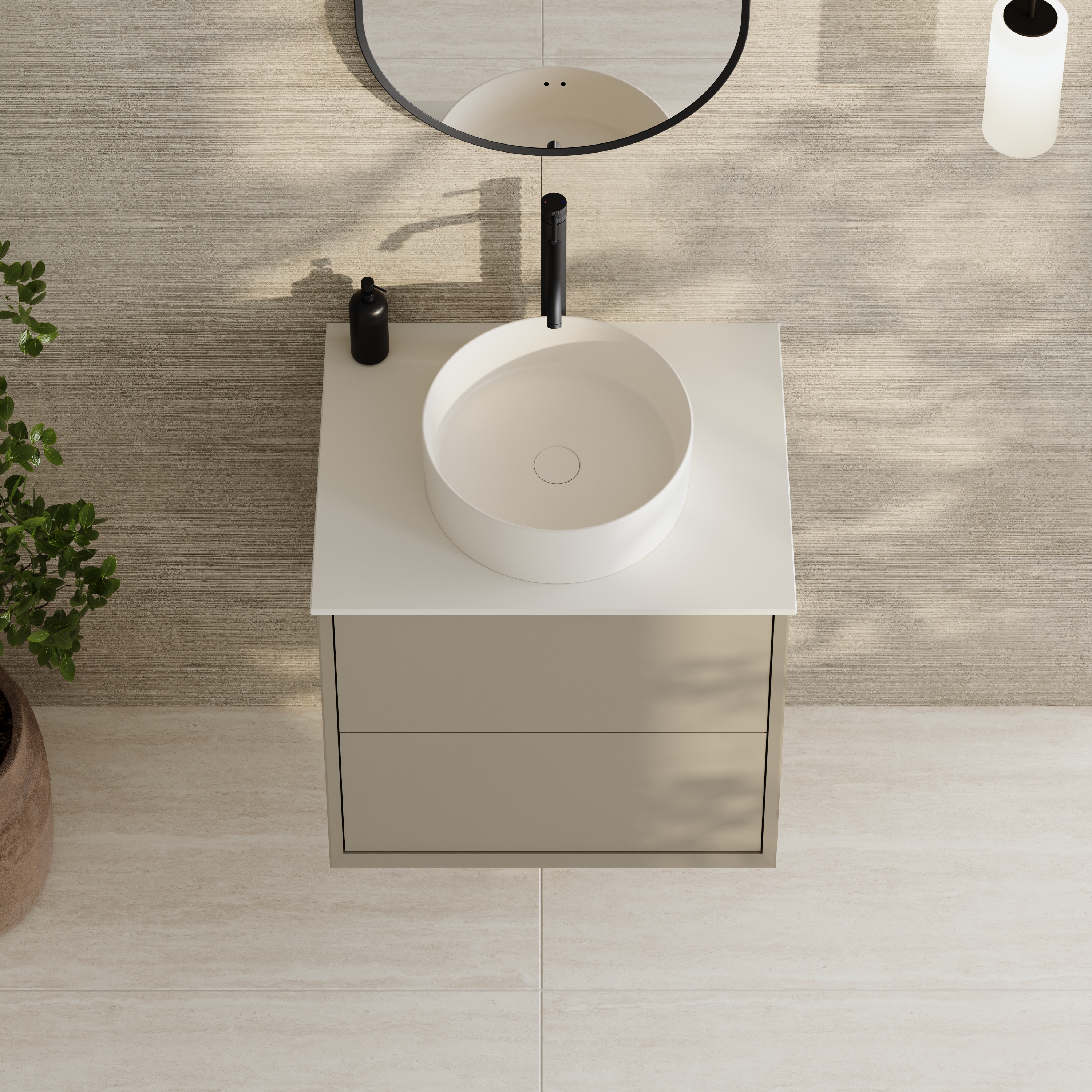 Oslo 600mm Wall Mounted Vanity Unit & Sintered Stone Countertop