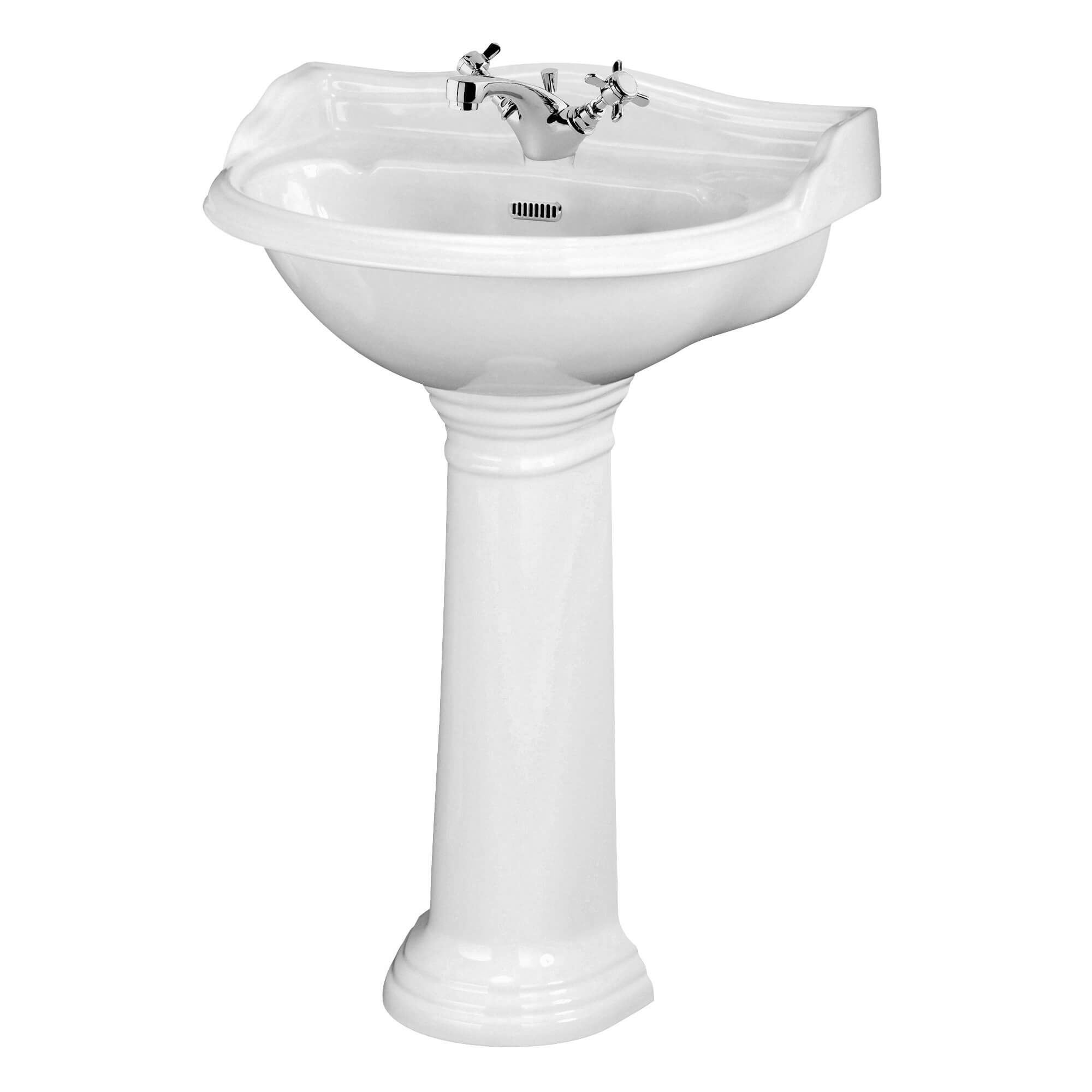 Butler & Rose Benedict 600mm Full Pedestal & Basin - 1 Tap Hole