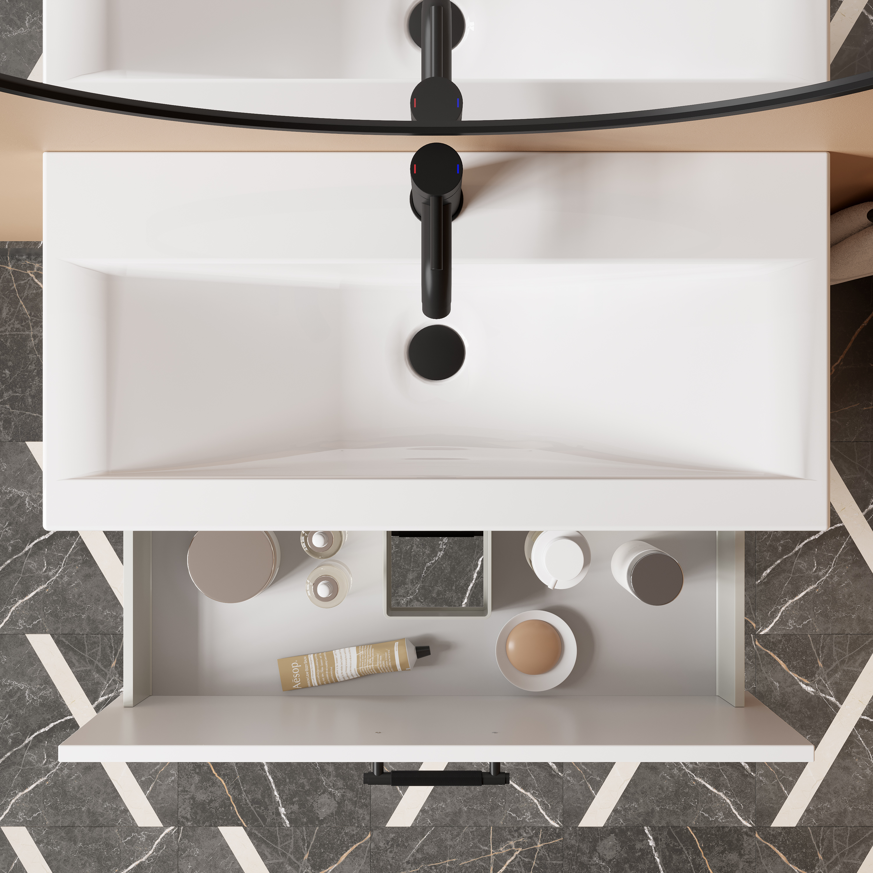 Erin 800mm Floorstanding 2 Drawer Vanity Unit & Basin